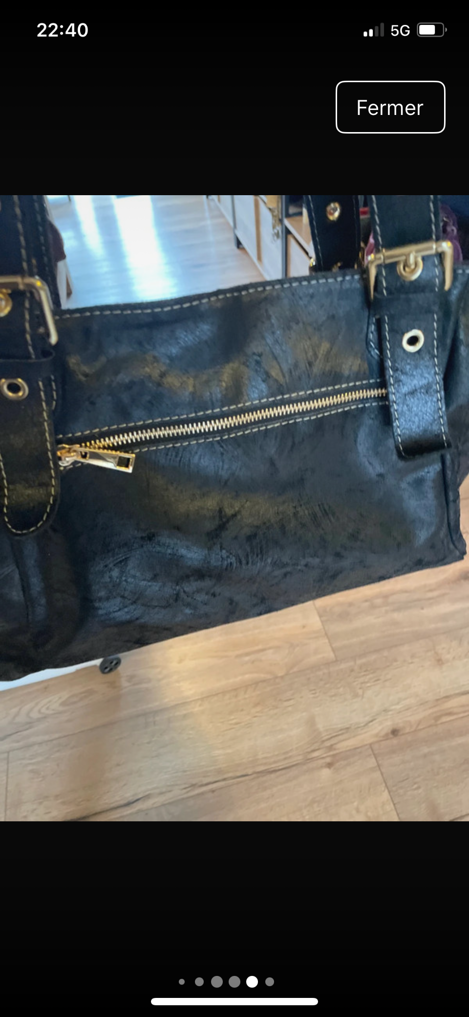 Sac Carla en cuir coloris noir