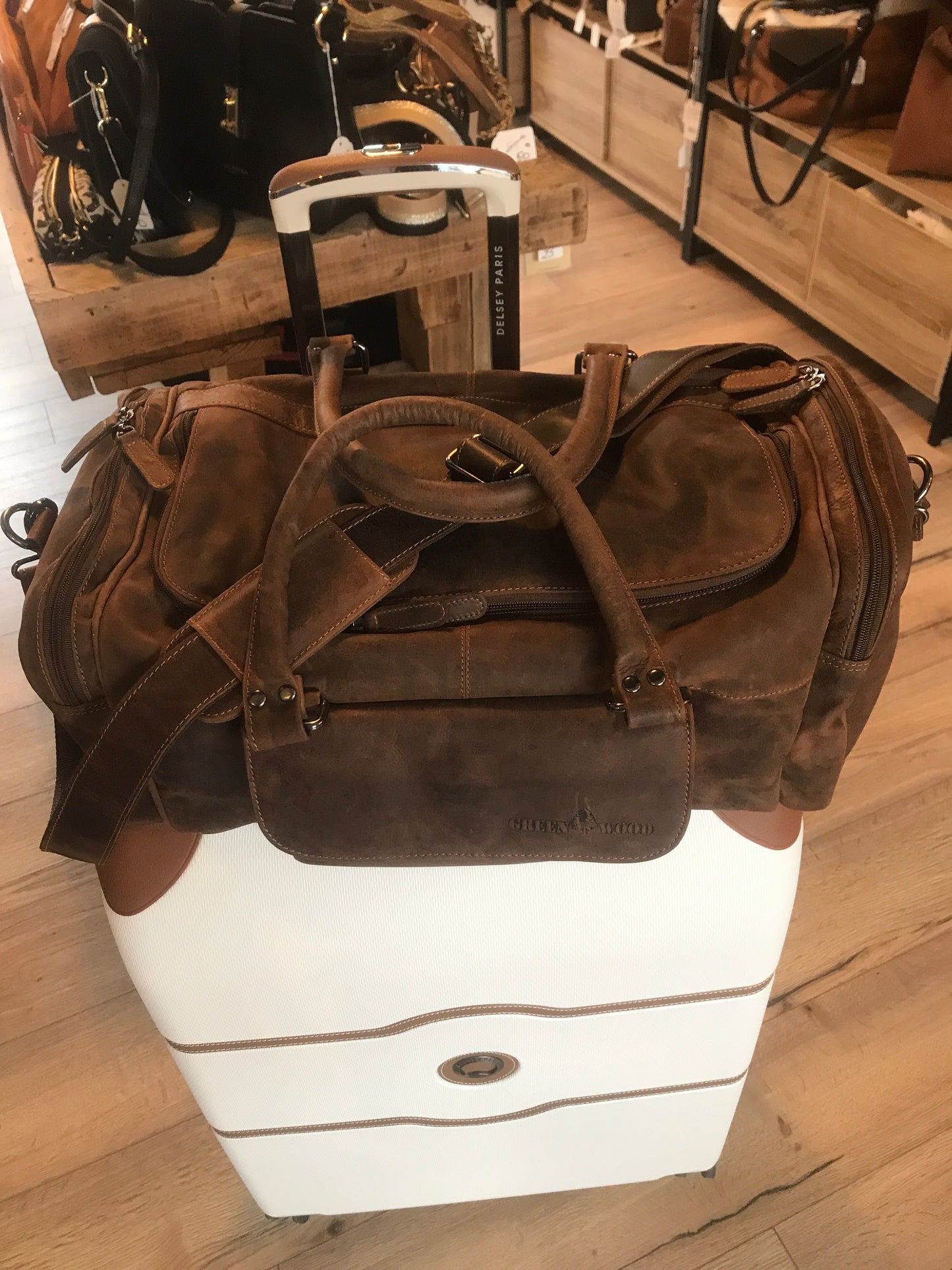 Sac de voyage, week-end, sac de sport en cuir au look vintage - Greenwood