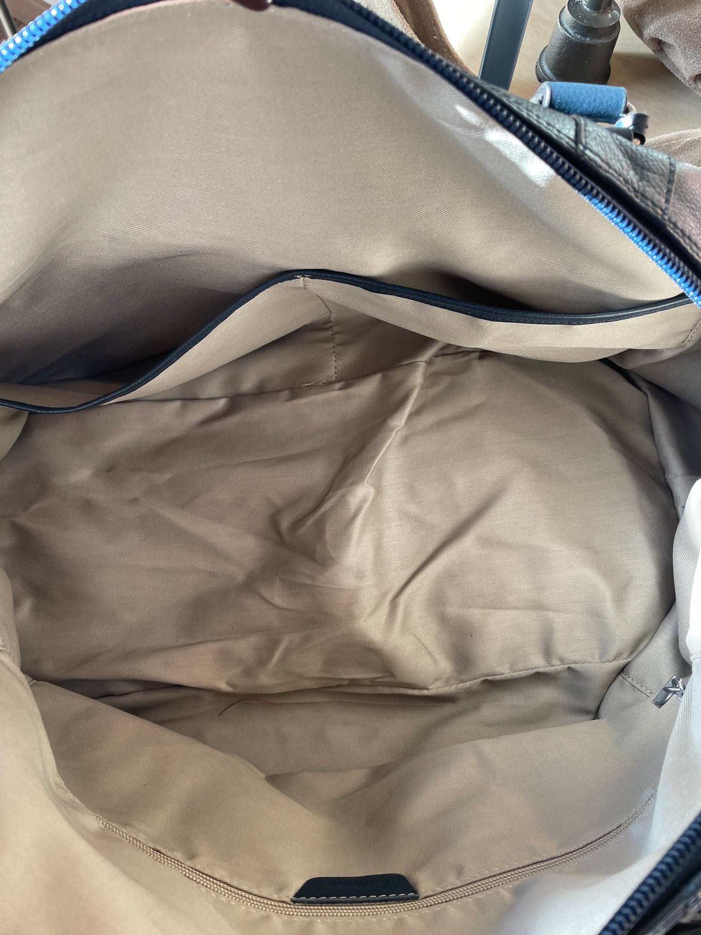 Sac de voyage Flandres en cuir marine - Étrier