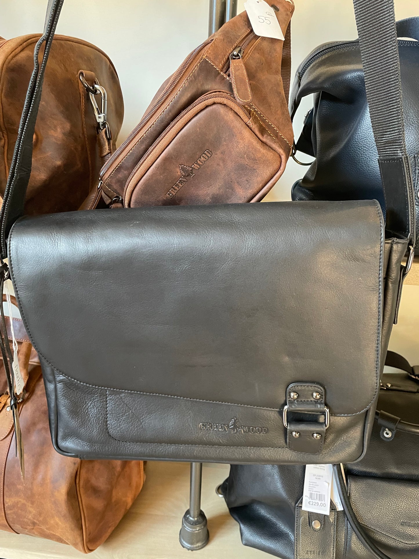 Sac à bandoulière Martin en cuir noir - Greenwood