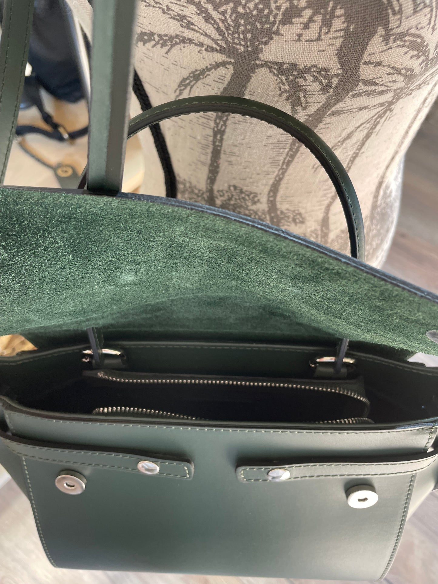 Sac Diana en cuir vert bouteille
