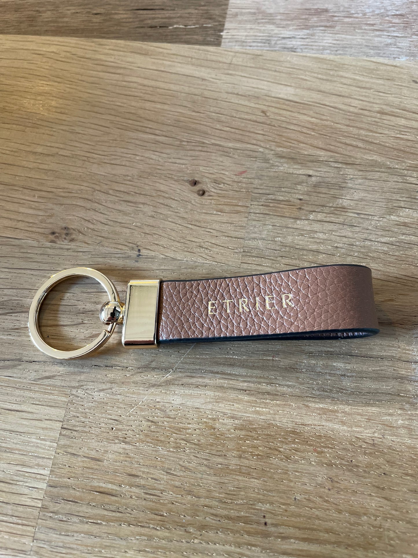 Porte clés en cuir Camel Tradition - Étrier