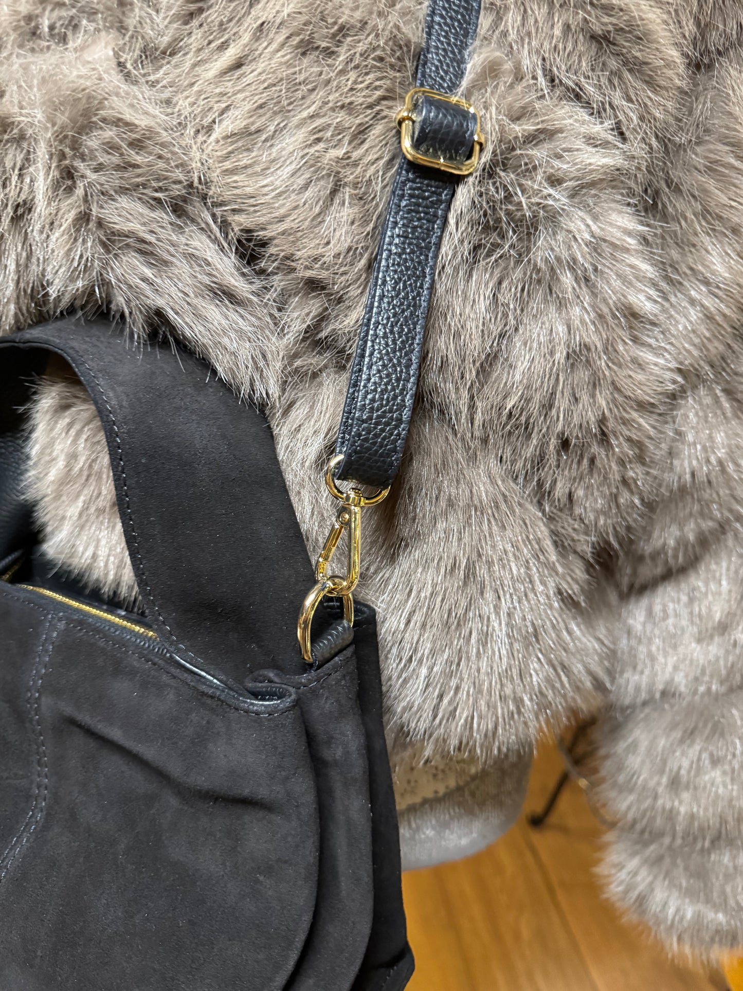 Sac Mini Pauline en daim noir