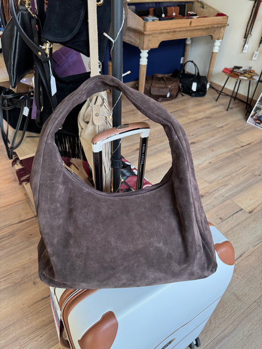 Sac Gaston en daim coloris brun