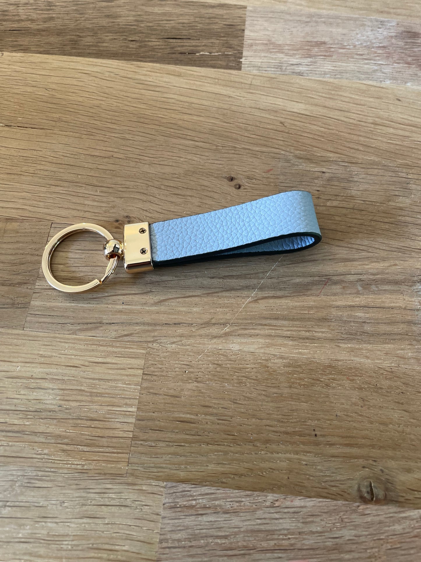 Porte clés en cuir bleu azur Tradition - Étrier