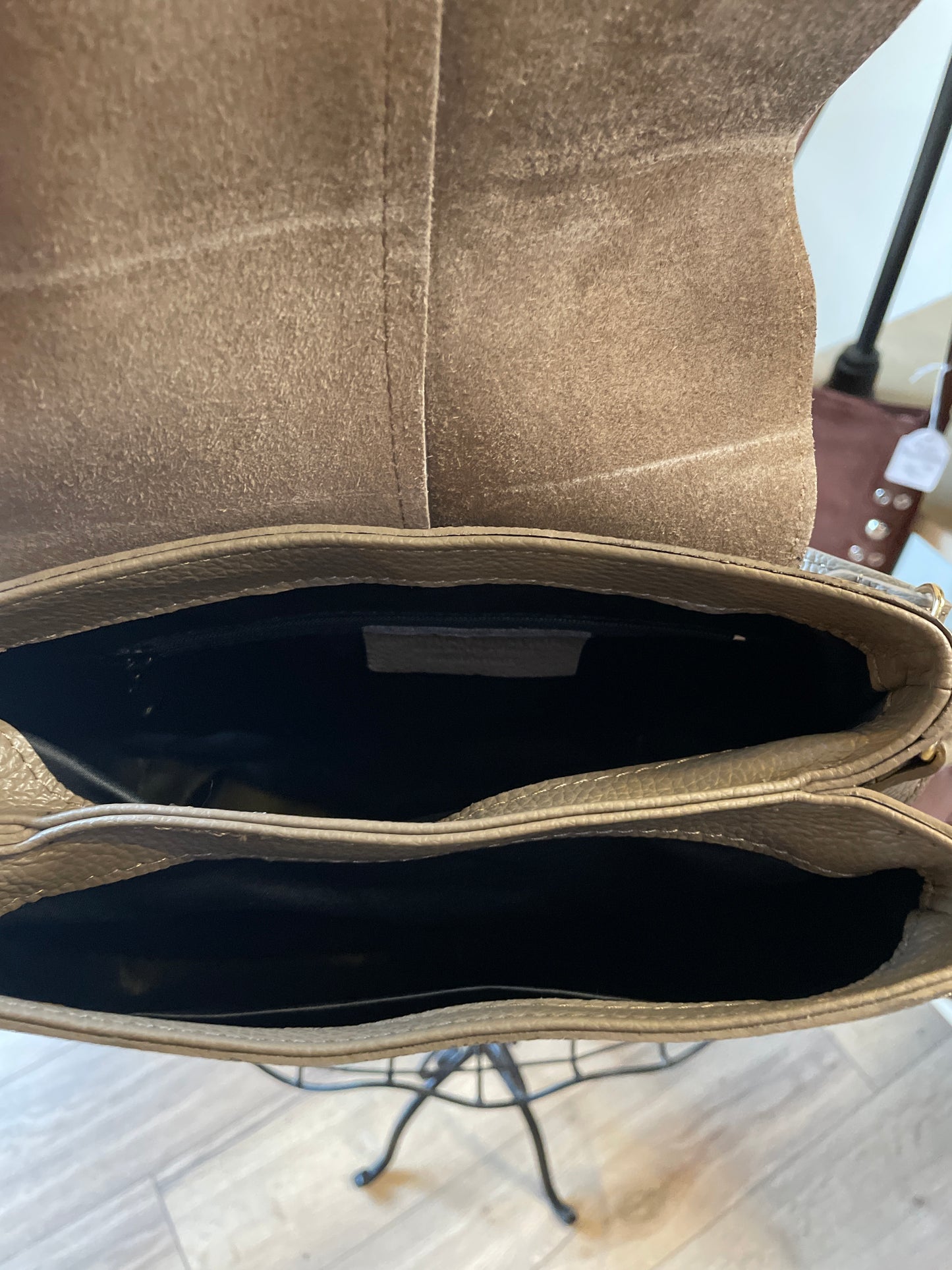 Sac Laura en cuir grainé Taupe