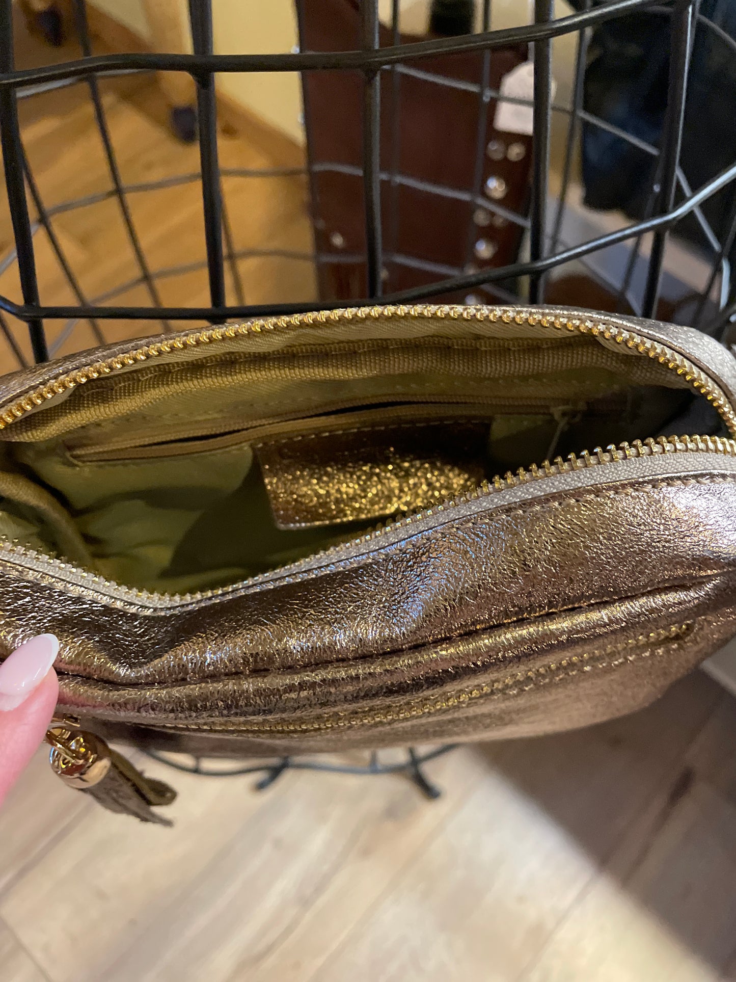 Sac SACHA en cuir irisé bronze