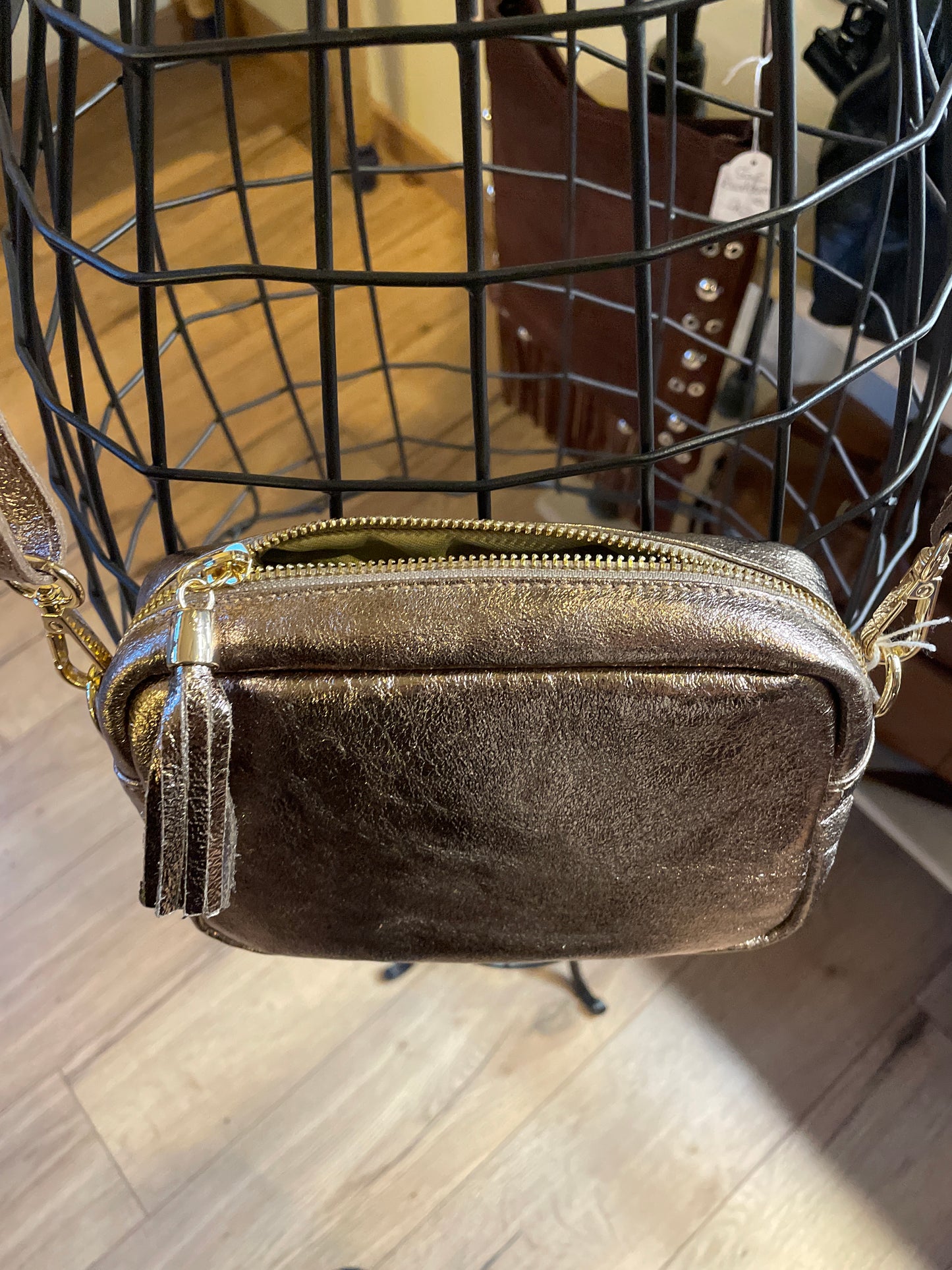 Sac SACHA en cuir irisé bronze