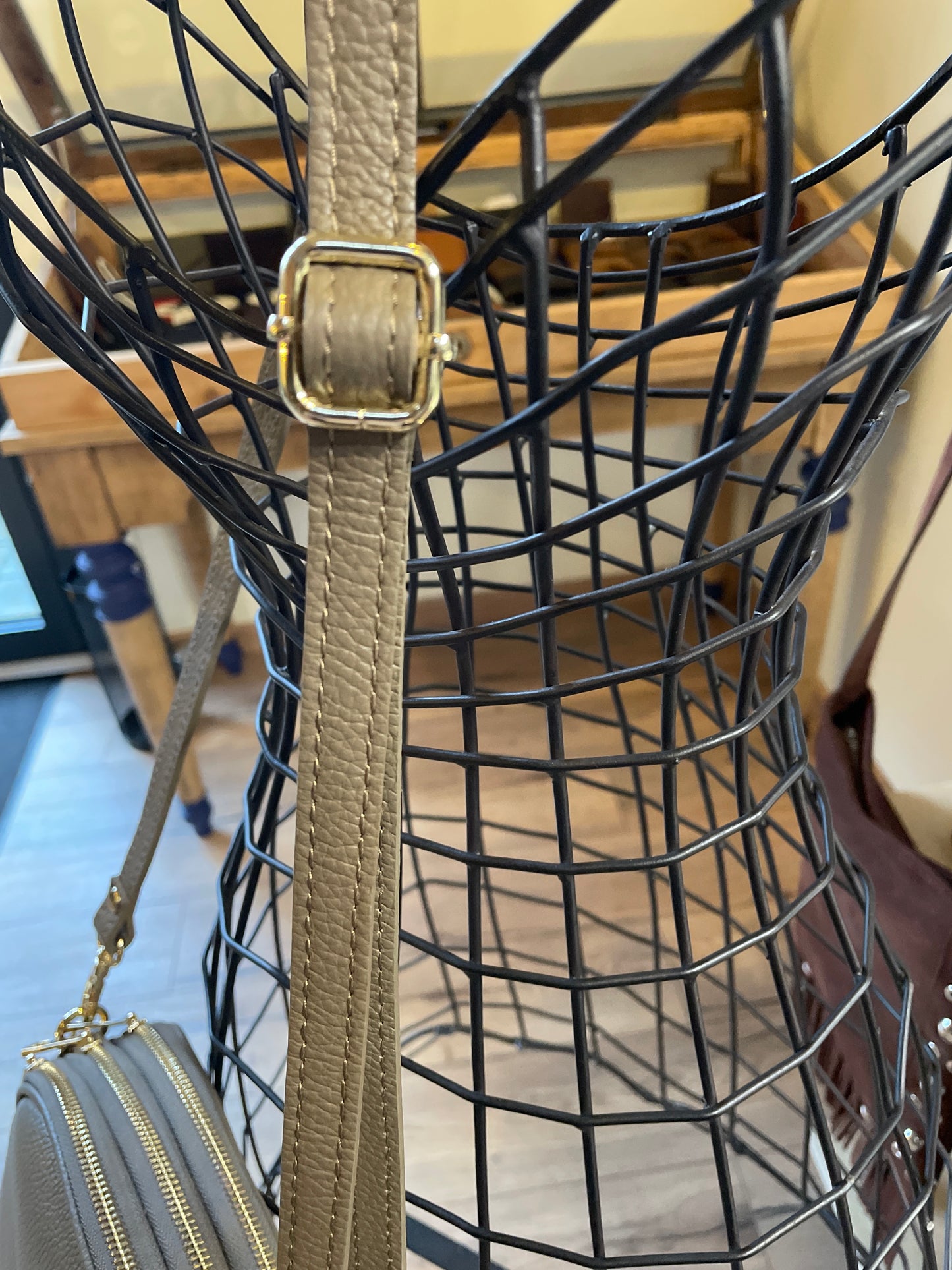 Sac Pamela en cuir grainé Taupe