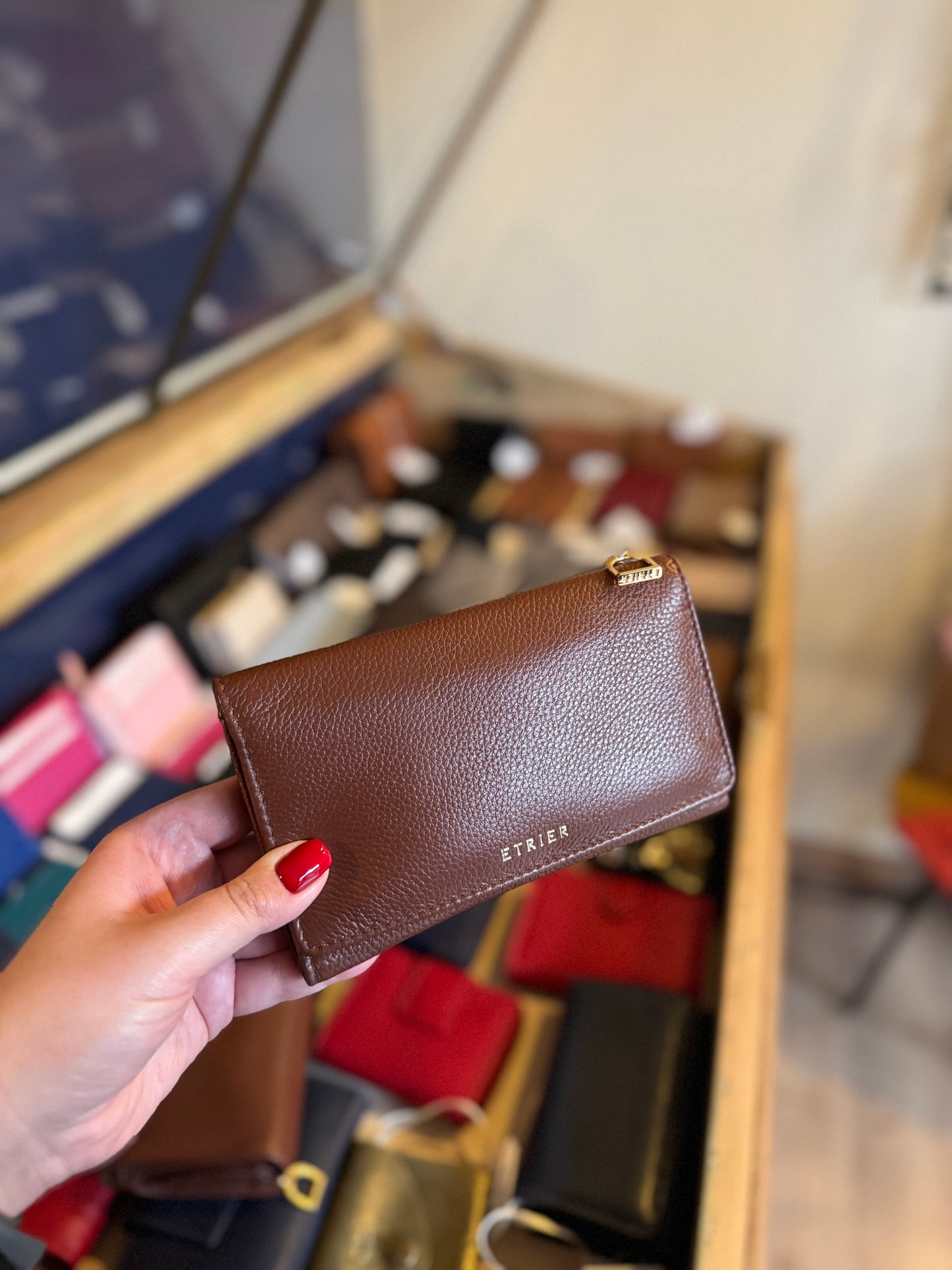 Portefeuille M Tradition cuir coloris châtaigne