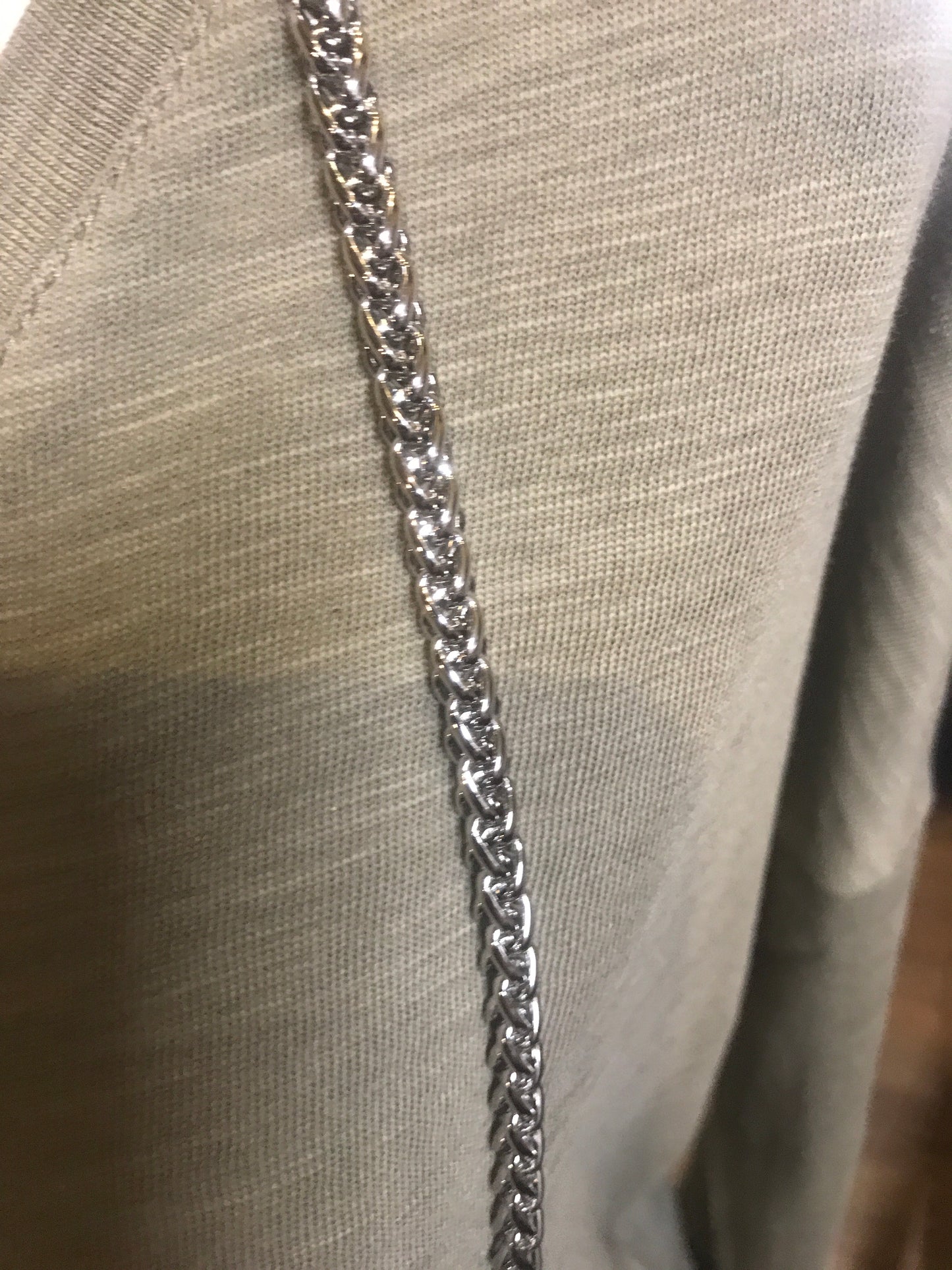 Bandoulière argentée chaîne maille Palmier Lancaster