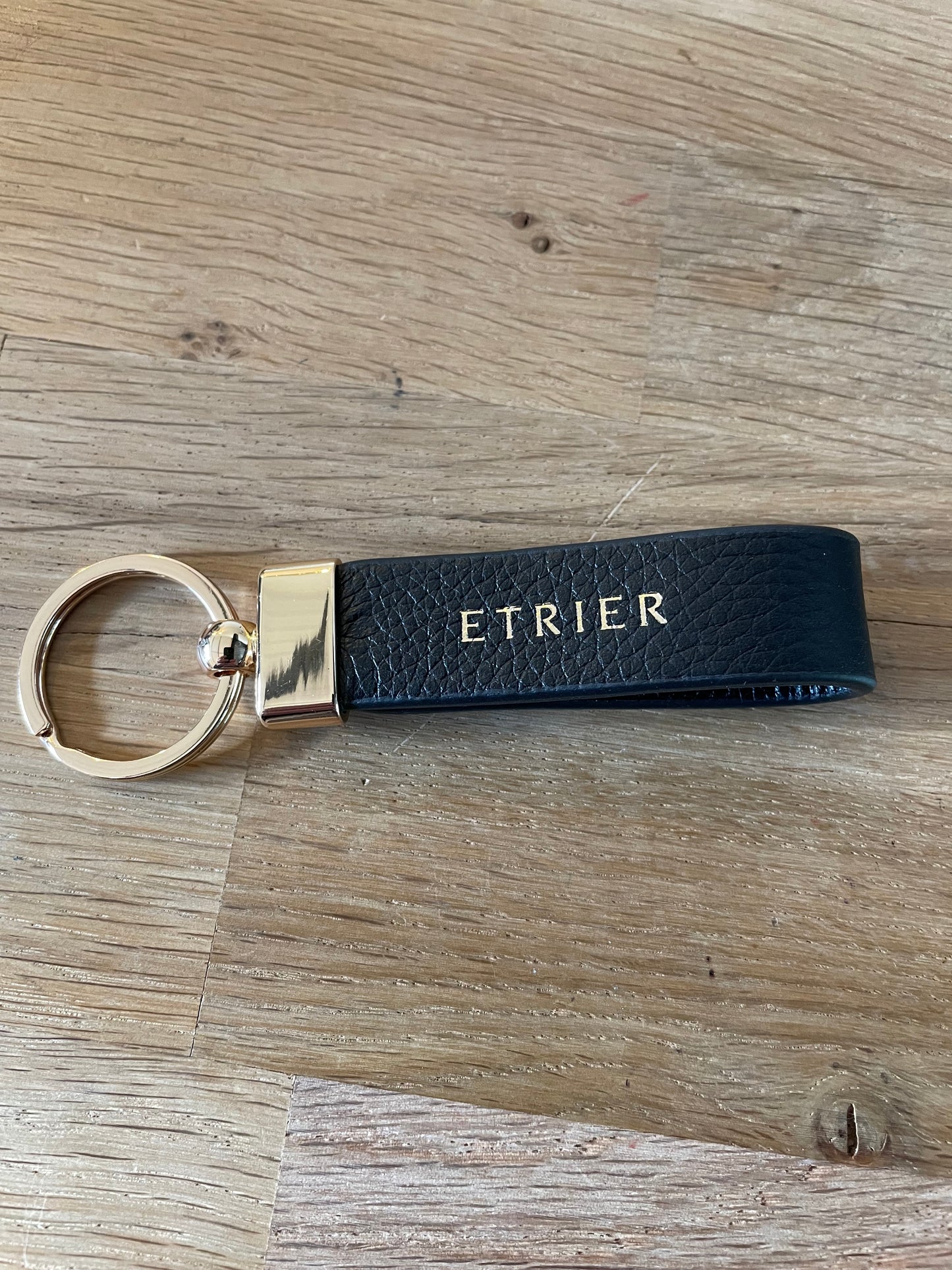 Porte clés en cuir noir Tradition - Étrier