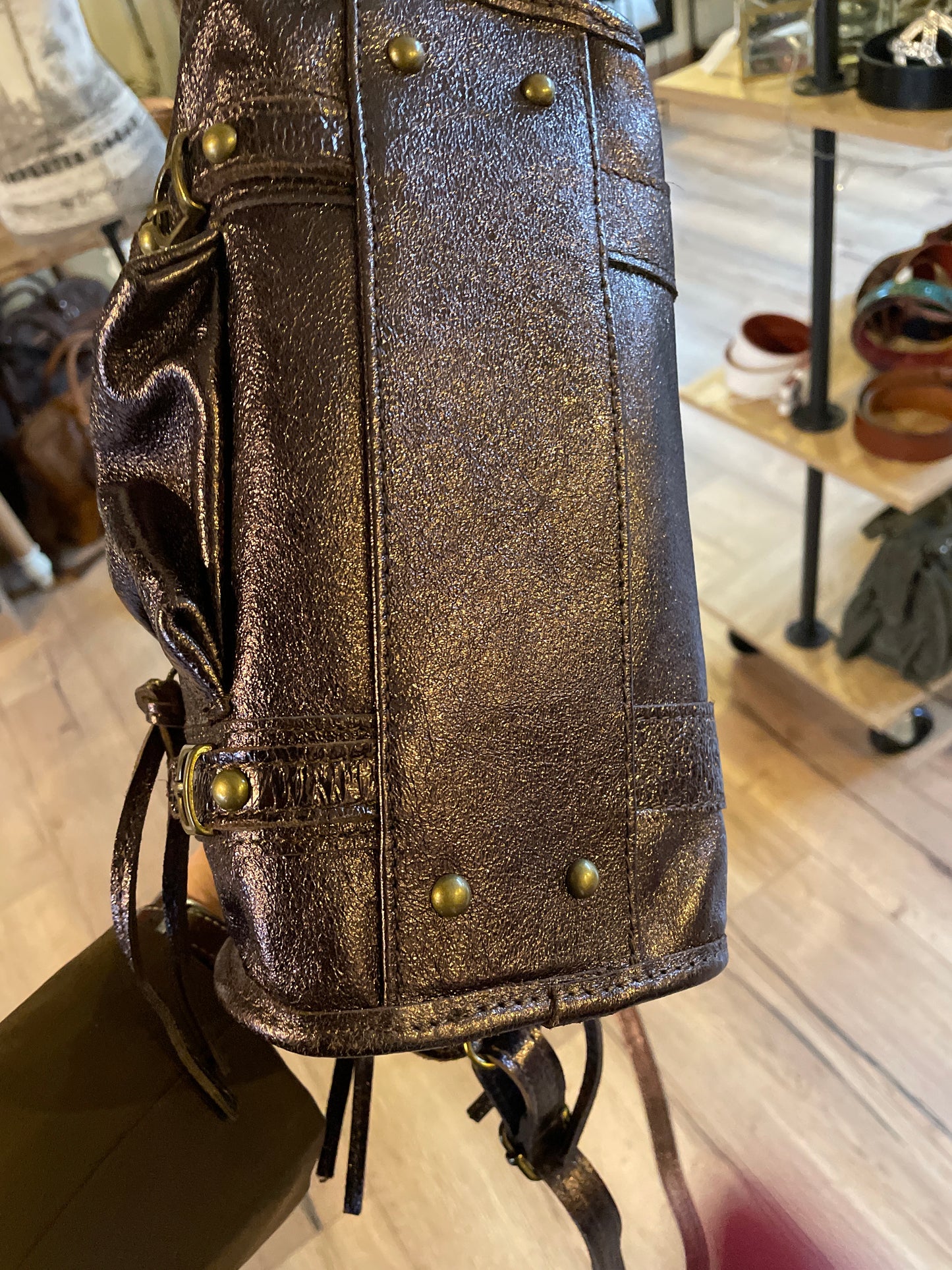 Sac Amandine mini coloris brun irisé