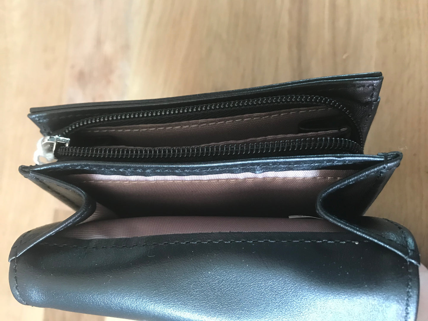 Porte monnaie petit Portefeuille en cuir lisse LANCASTER noir