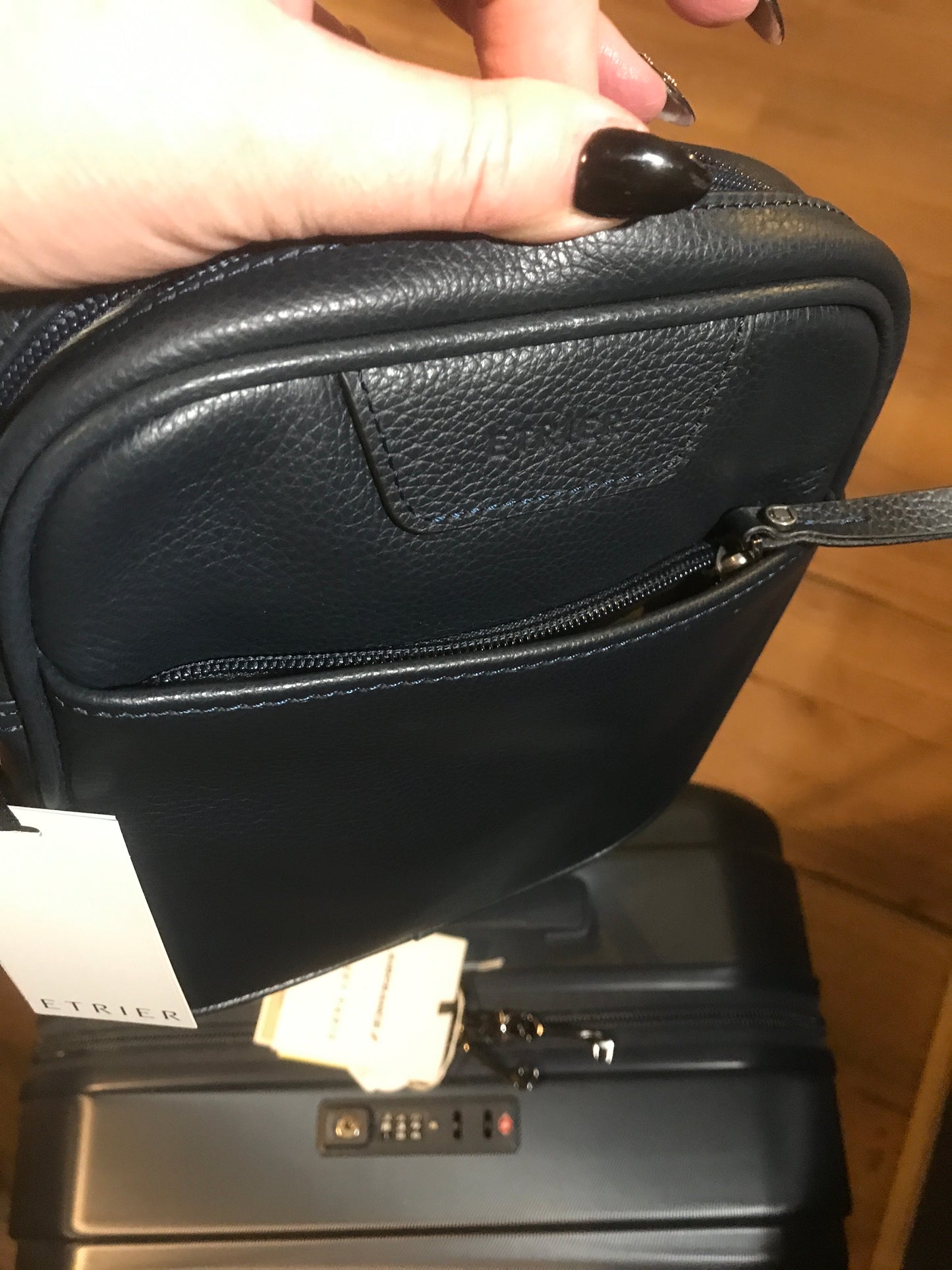 Sac bandoulière en cuir marine Flandres/Etrier