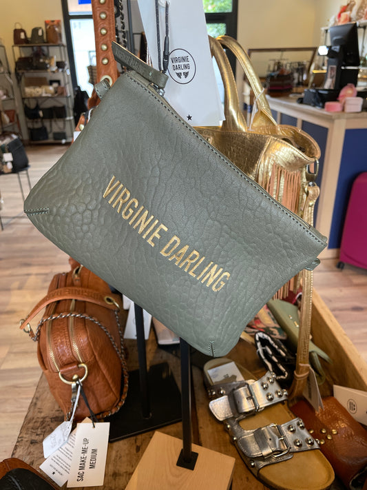 Pochette Darling Small - Green Shark - Embossage Or