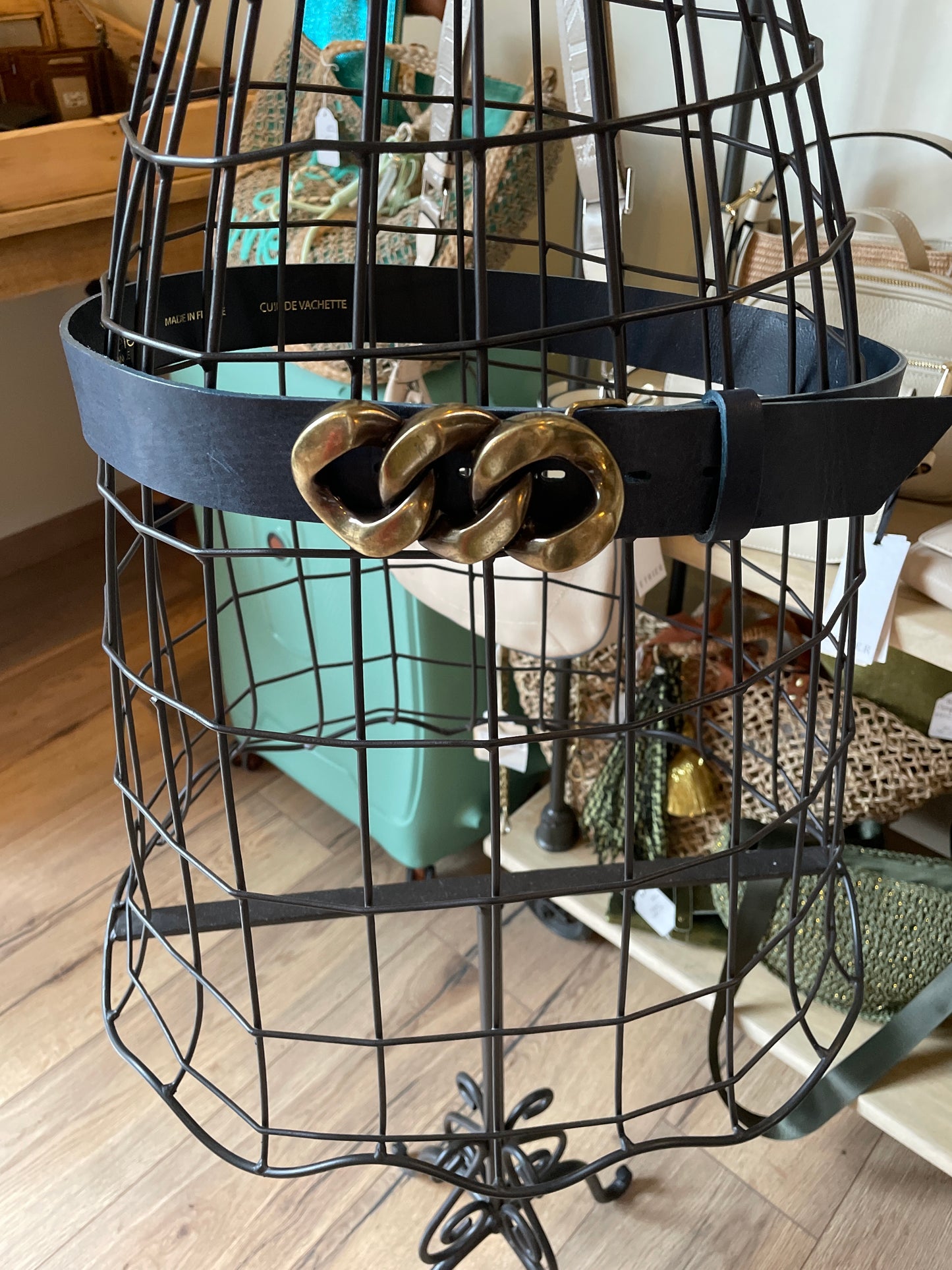 Tige YOLETE en cuir de vachette Preto Navy - Marine