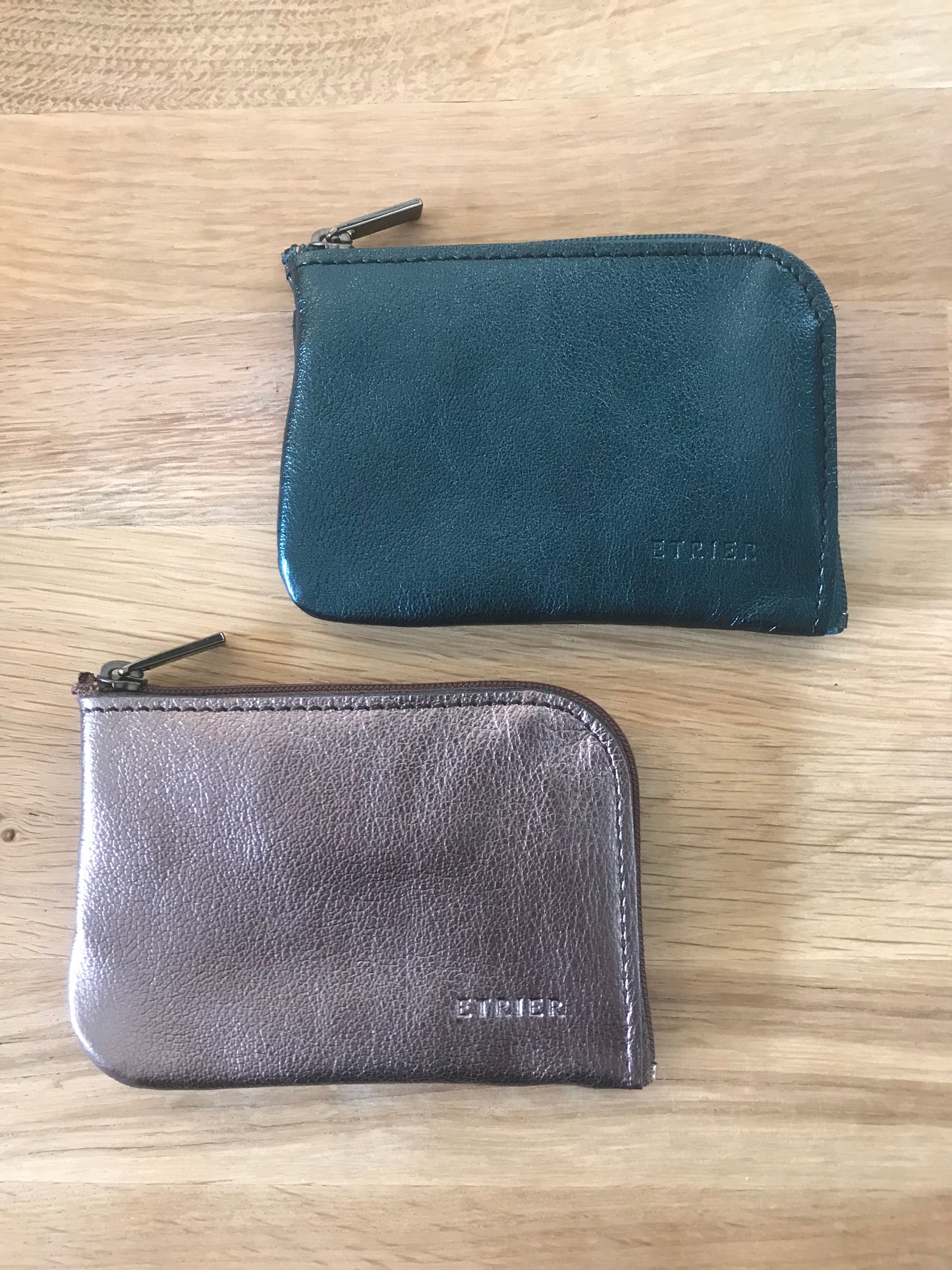 Porte monnaie /Porte cartes en cuir de vachette ÉTRIER de la ligne étincelle