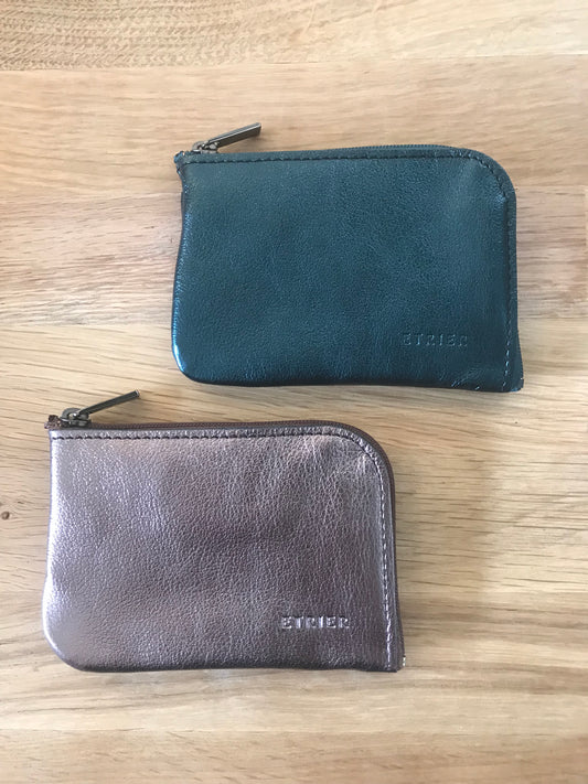 Porte monnaie /Porte cartes en cuir de vachette ÉTRIER de la ligne étincelle