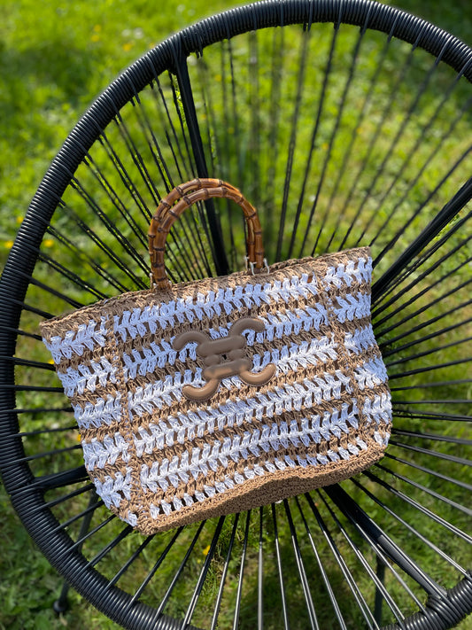 Panier Alba beige/blanc