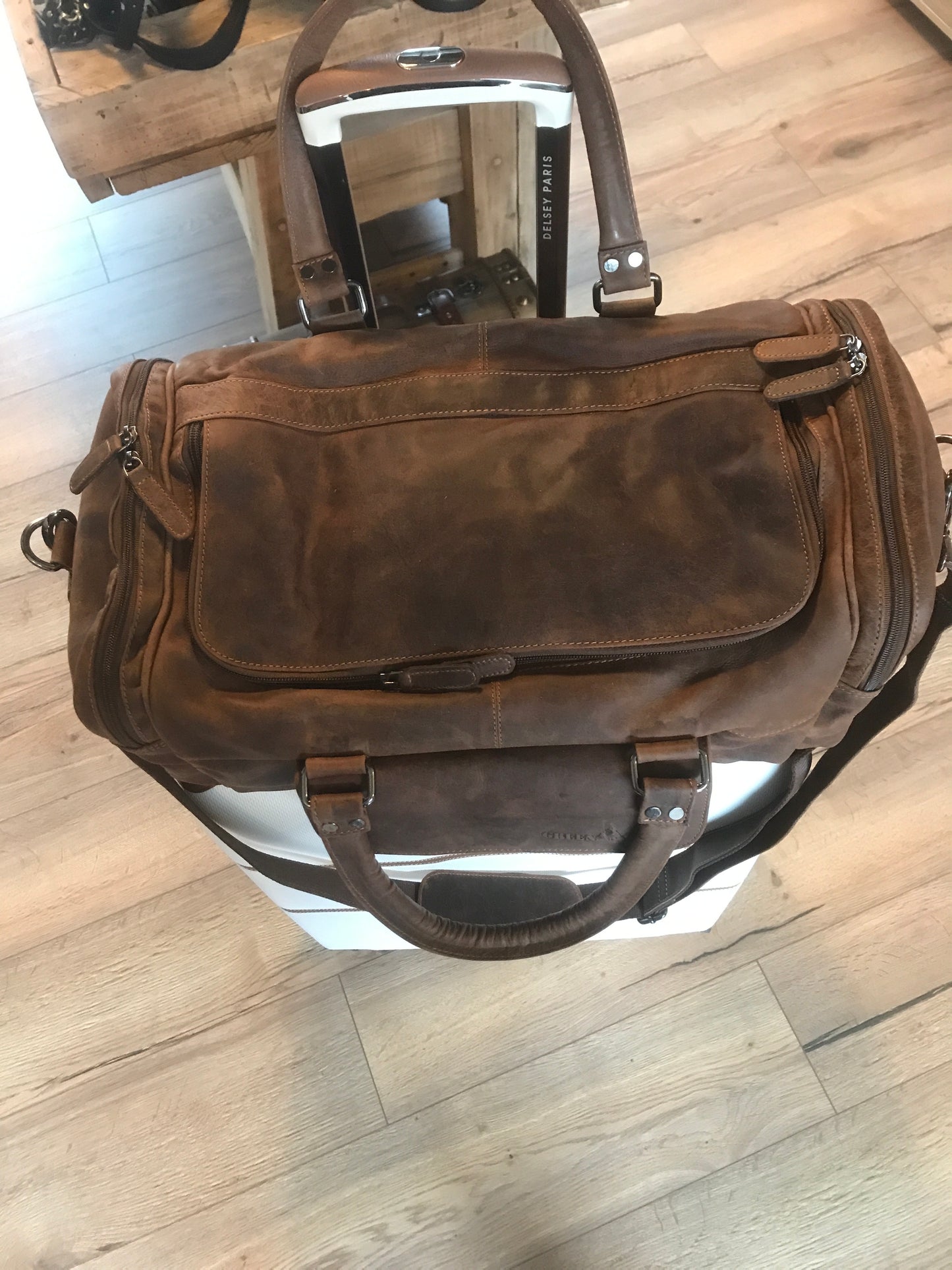 Sac de voyage, week-end, sac de sport en cuir au look vintage - Greenwood
