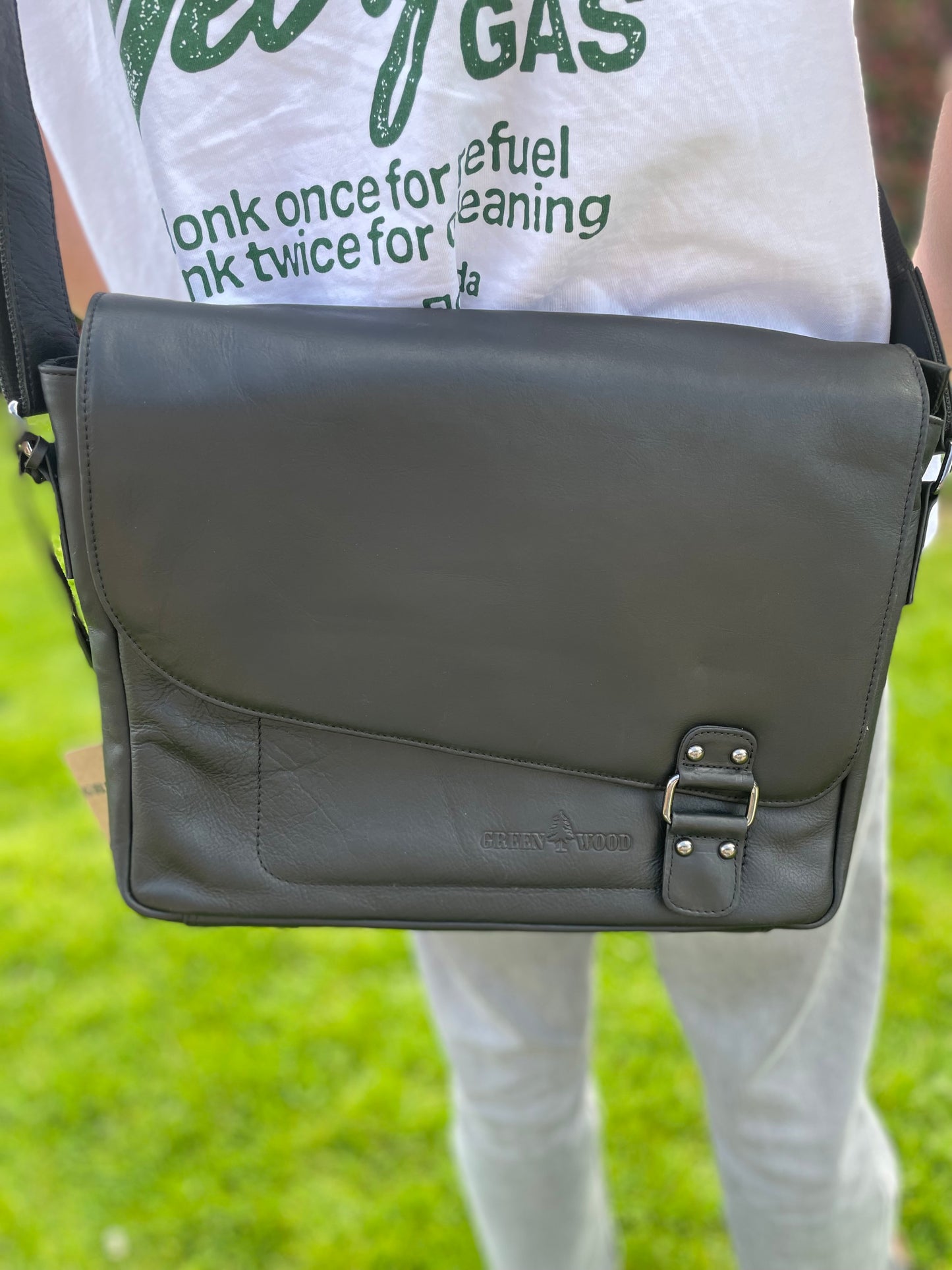 Sac à bandoulière Martin en cuir noir - Greenwood