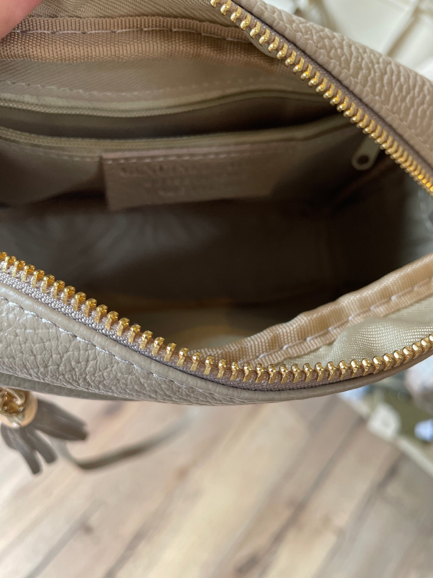 Sac SACHA en cuir grainé taupe