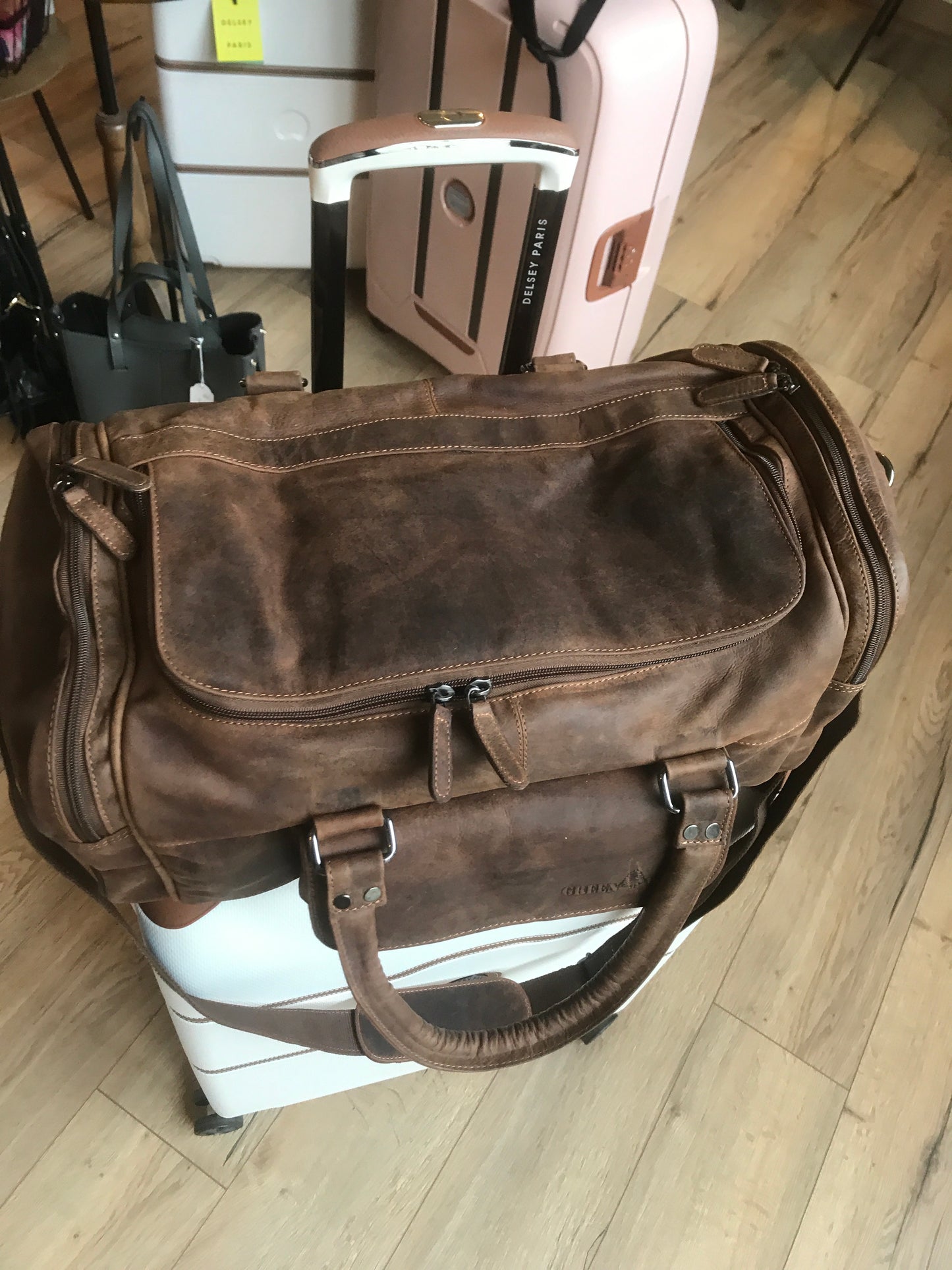 Sac de voyage, week-end, sac de sport en cuir au look vintage - Greenwood