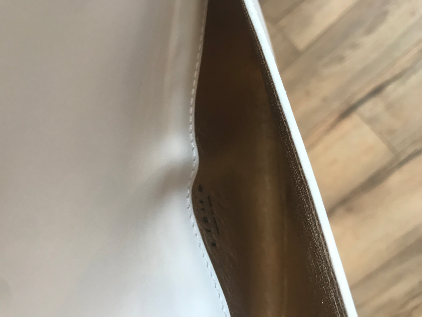 Pochette / Sac de soirée en cuir blanc Etrier