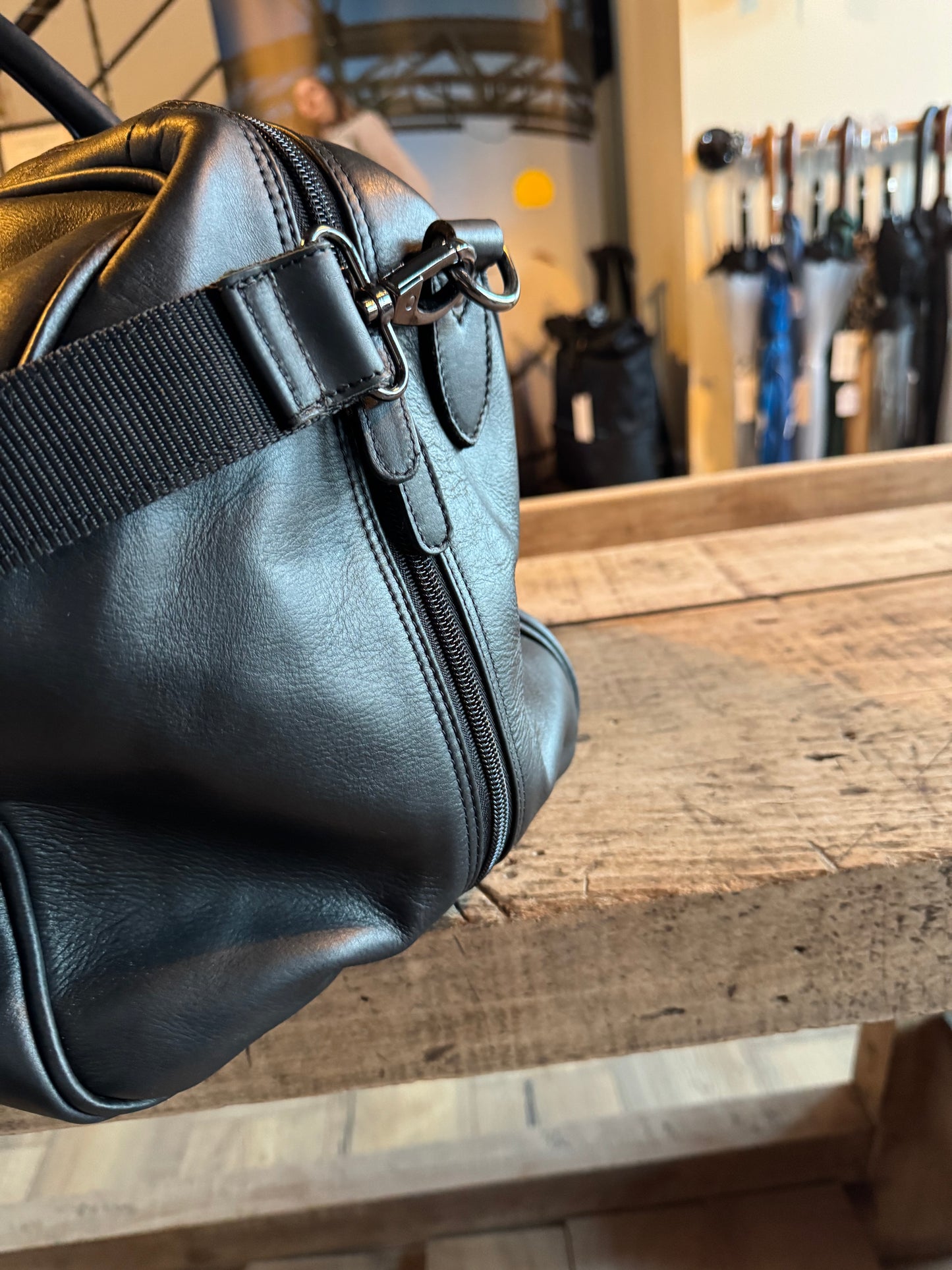 Sac de voyage en cuir noir - Greenwood