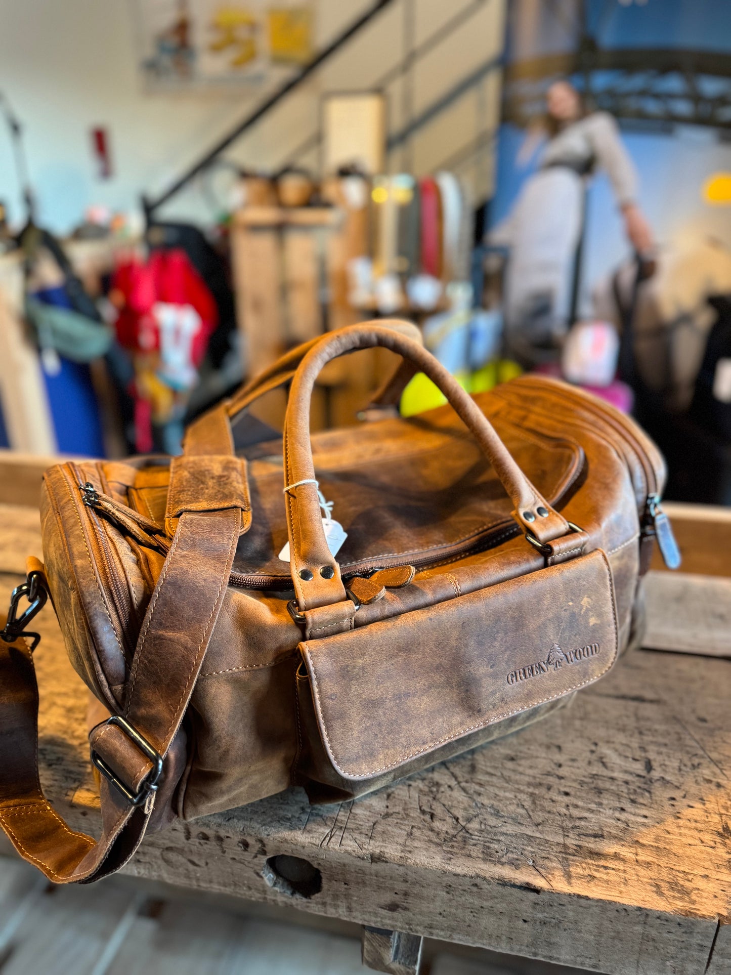 Sac de voyage, week-end, sac de sport en cuir au look vintage - Greenwood