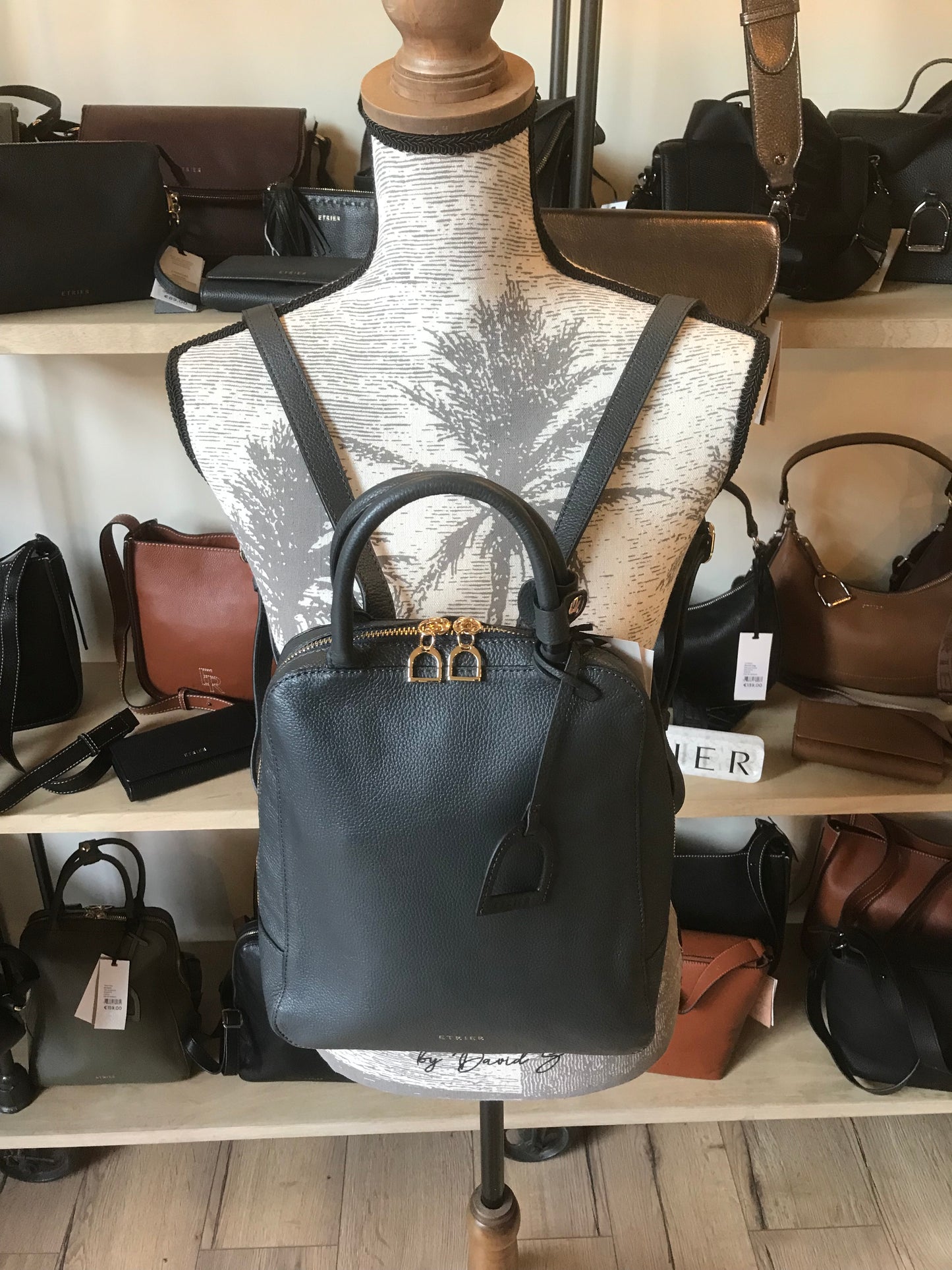 Sac à dos Tradition cuir marine (Étrier)