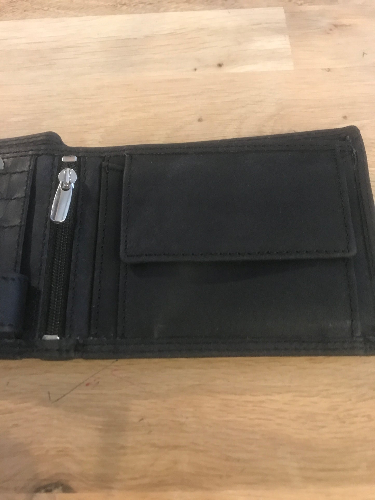 Portefeuille/porte-monnaie/porte-cartes en cuir noir Greenwood