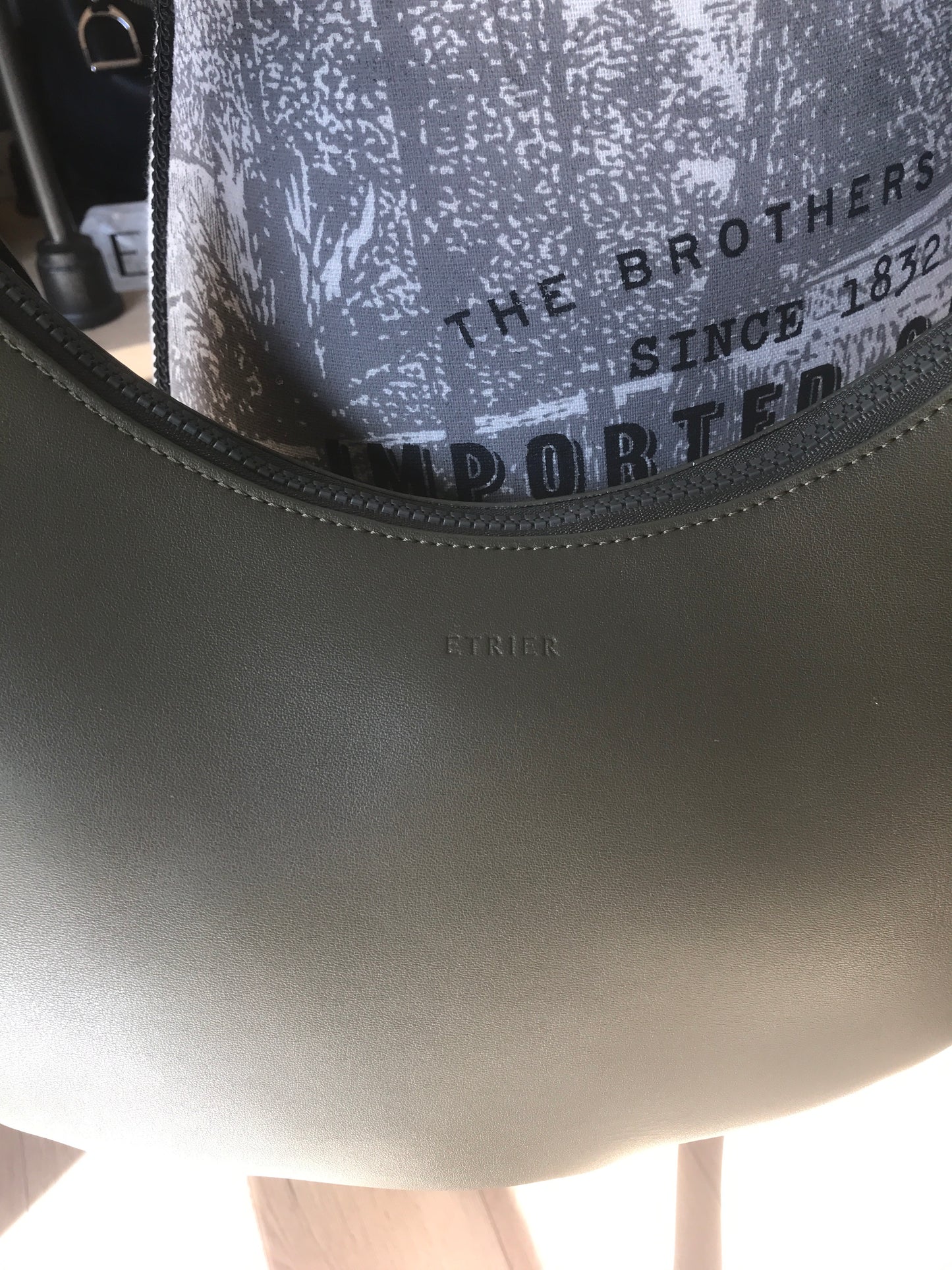 Sac en cuir porté épaule Oxer coloris Argile (Étrier)