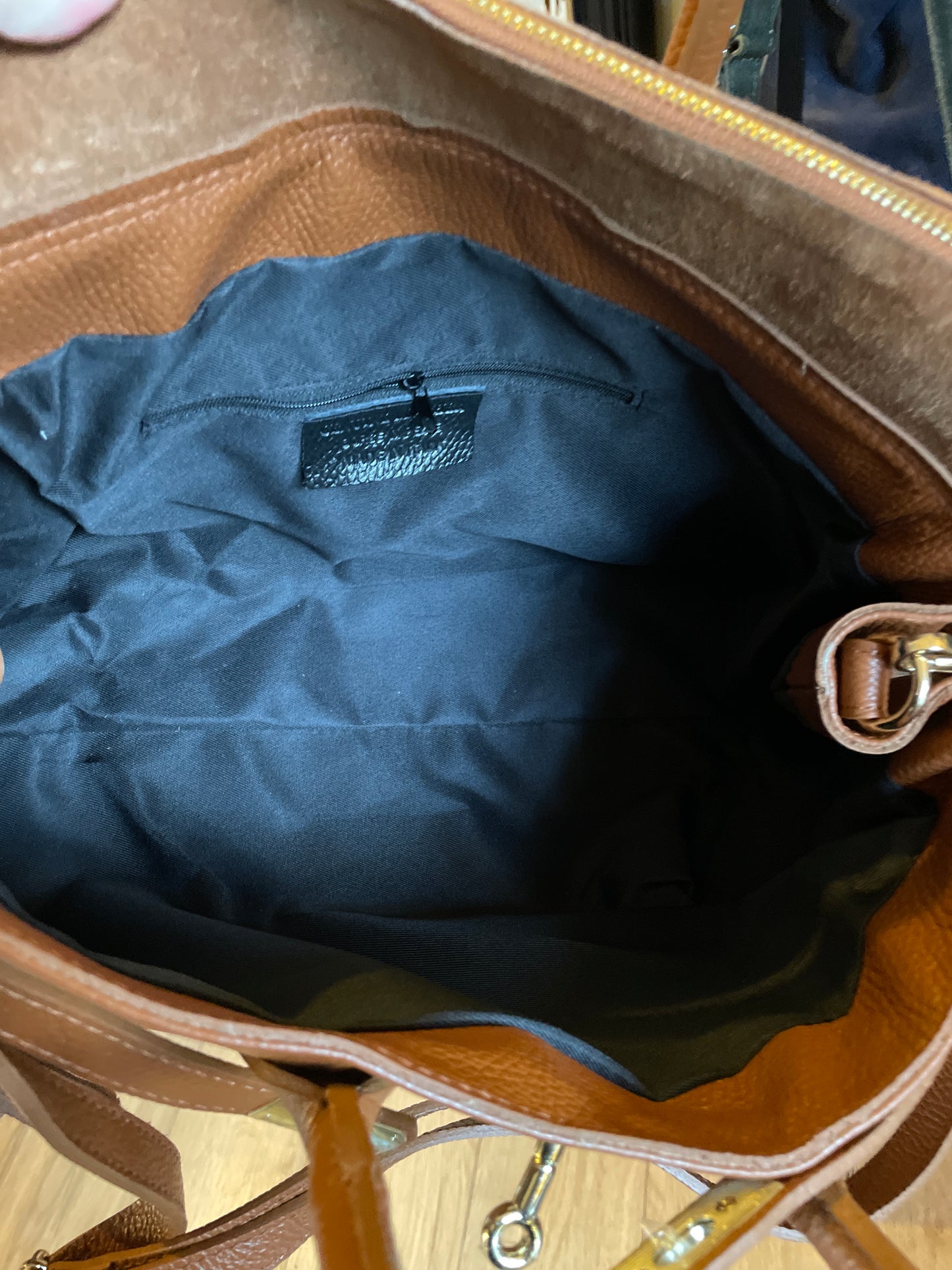 Sac Coline avec franges coloris cognac