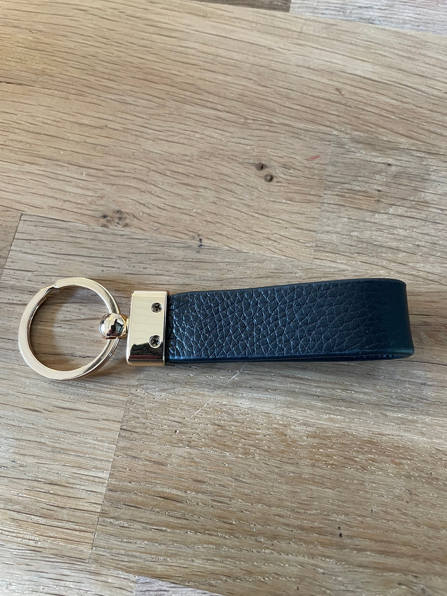 Porte clés en cuir noir Tradition - Étrier