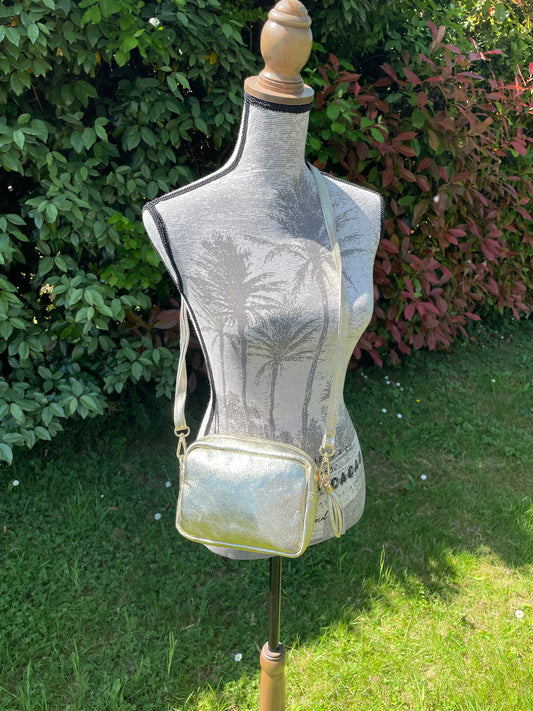 Sac SACHA en cuir irisé or