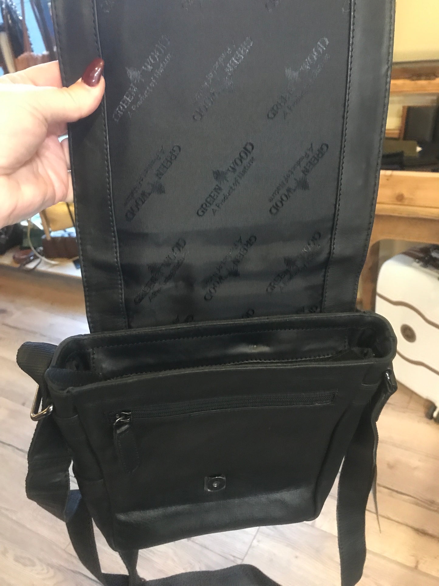 Sac bandoulière en cuir noir Nico - Greenwood