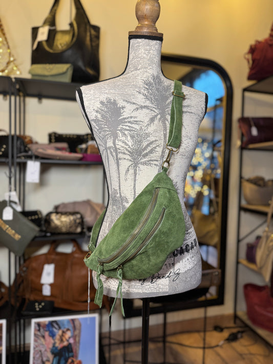 Banane Paula en daim double fermeture