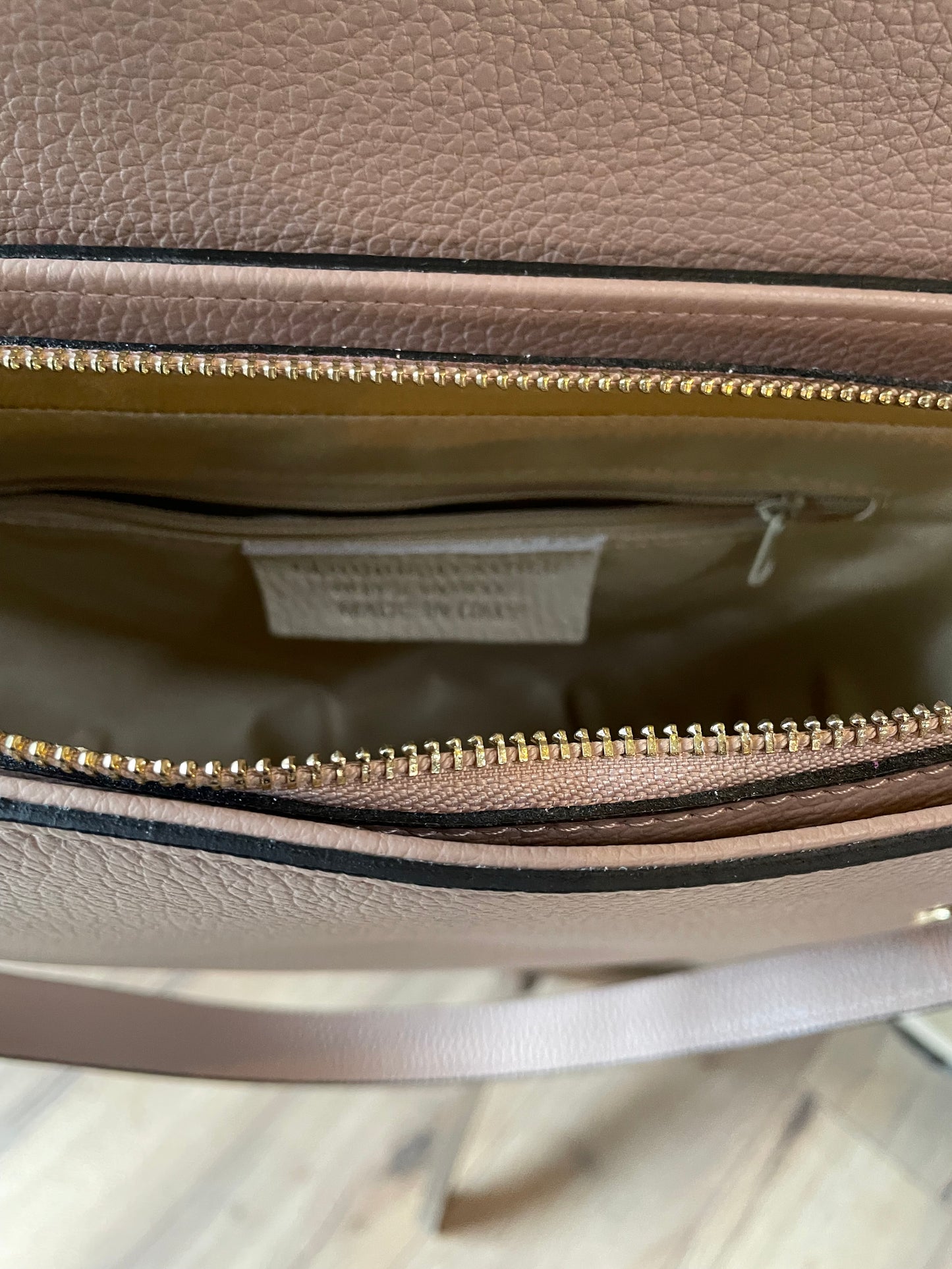 Sac Sylvie en cuir grainé - nude - SOLDÉ - 20%