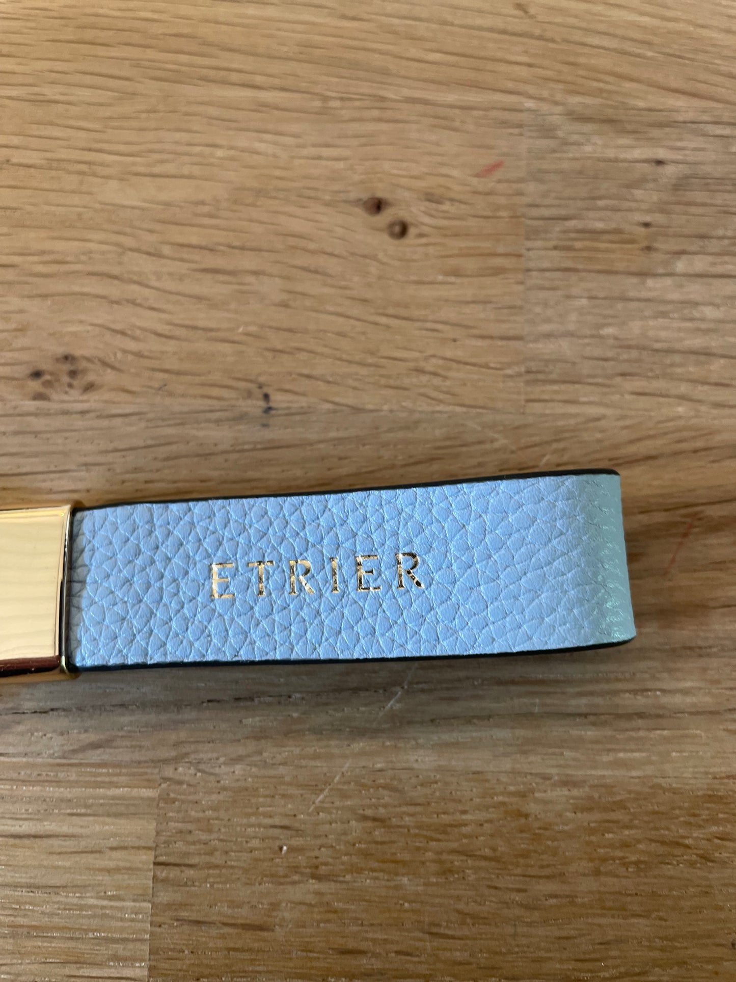 Porte clés en cuir bleu azur Tradition - Étrier