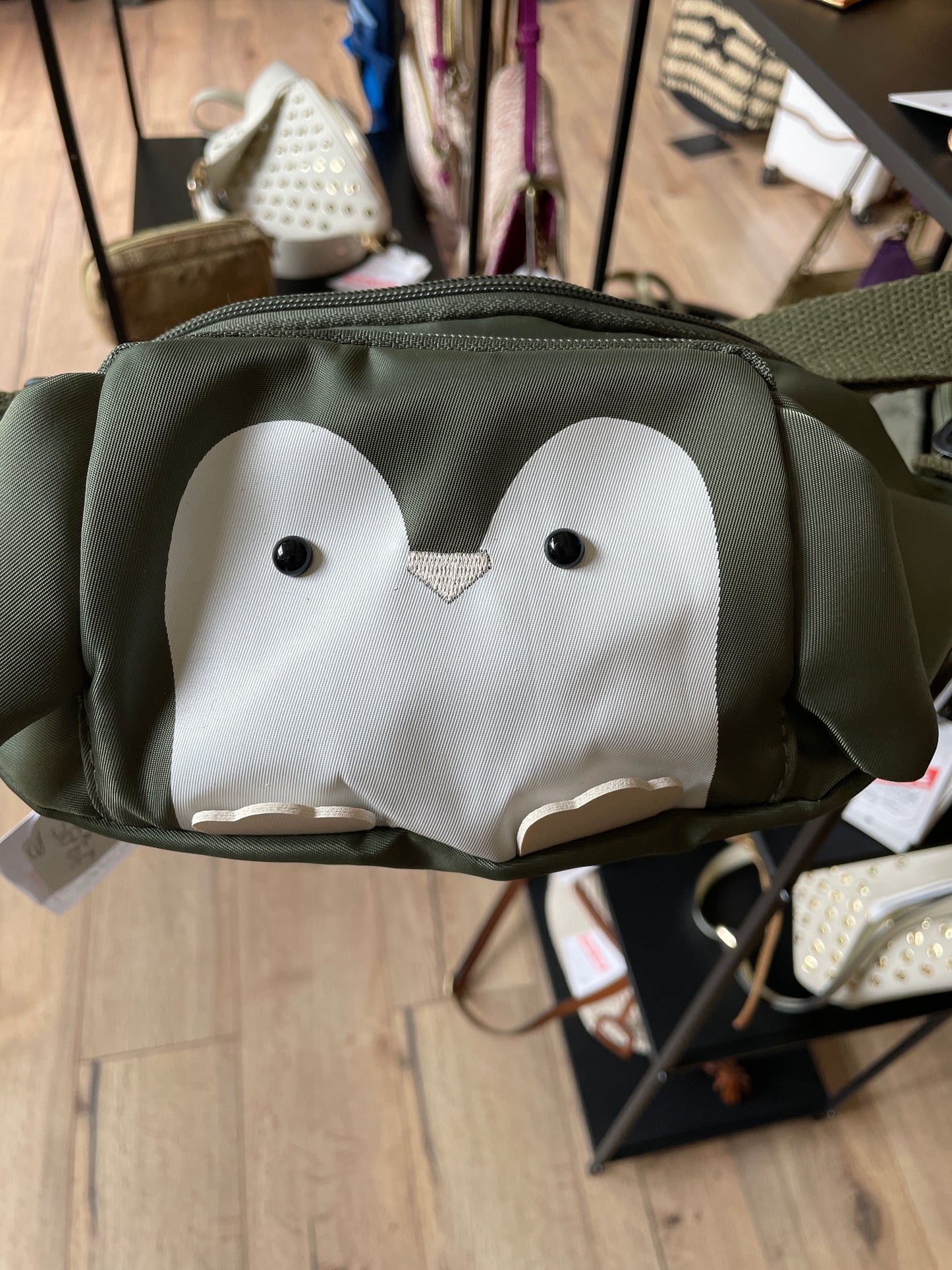 Sac banane pour enfant petit pingouin vert - Yuko.B