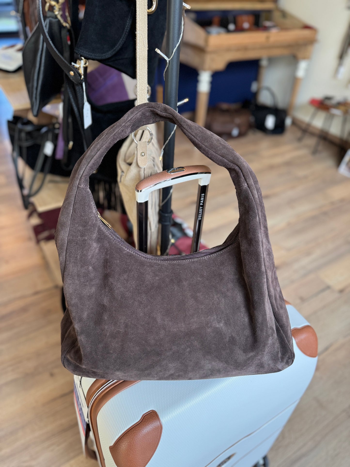 Sac Gaston en daim coloris brun