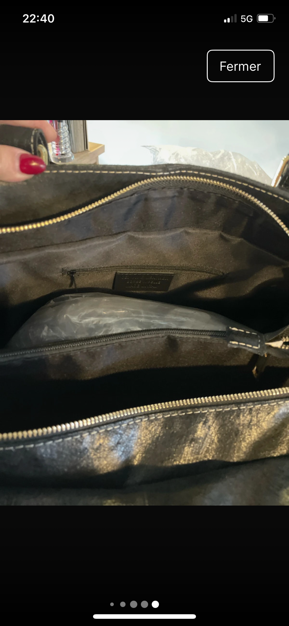 Sac Carla en cuir coloris noir