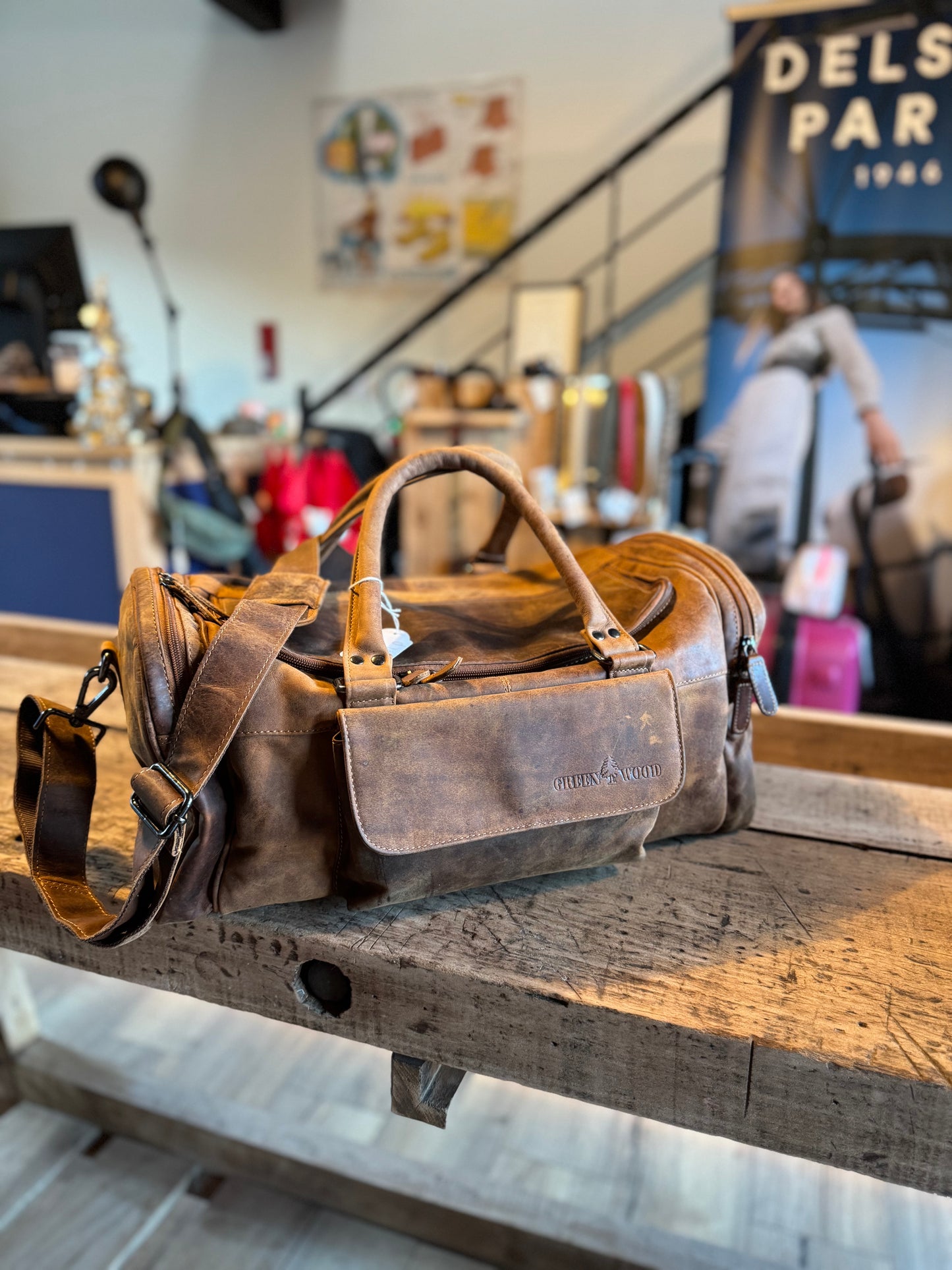 Sac de voyage, week-end, sac de sport en cuir au look vintage - Greenwood