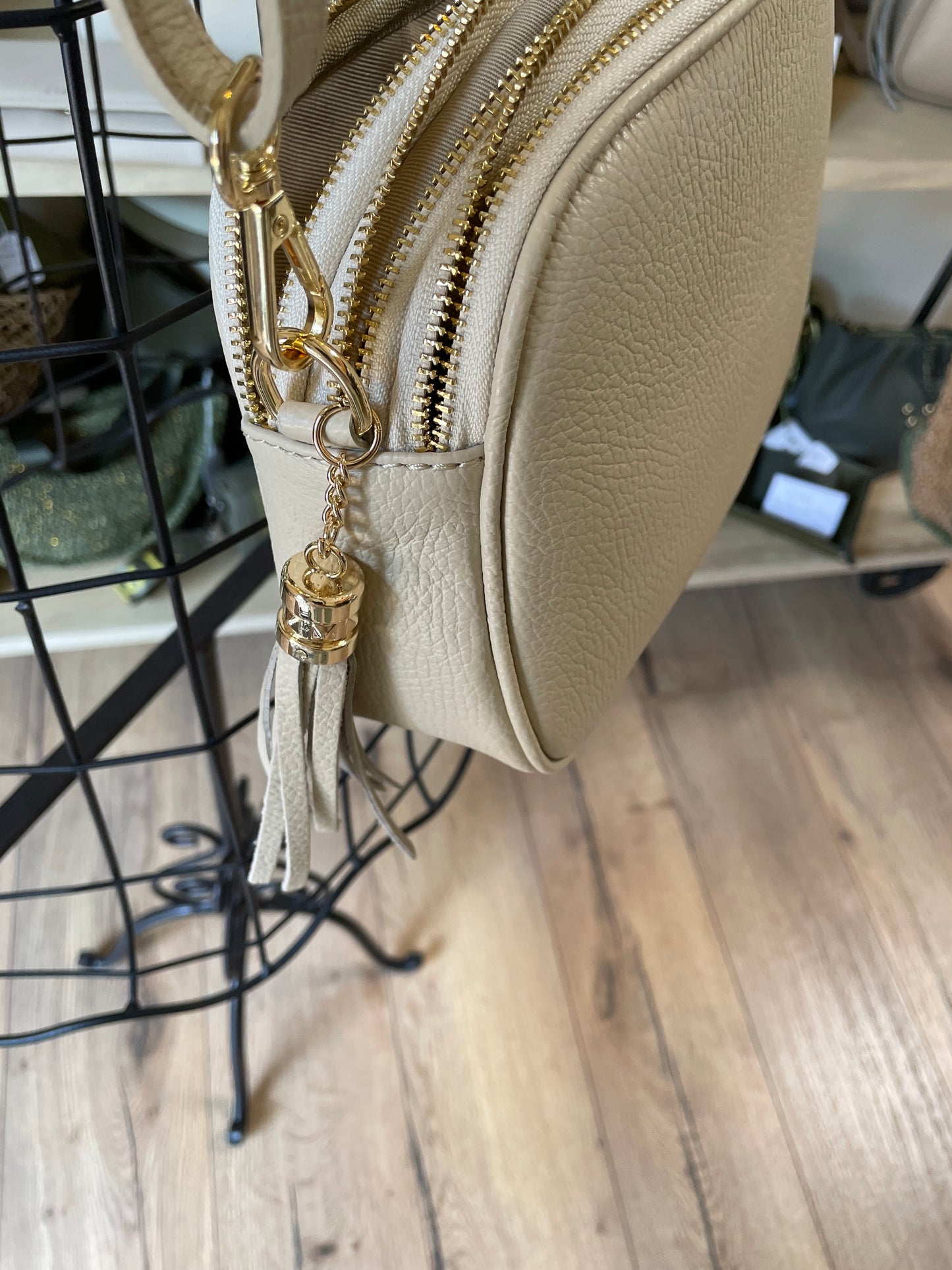 Sac PAMELA  en cuir beige clair