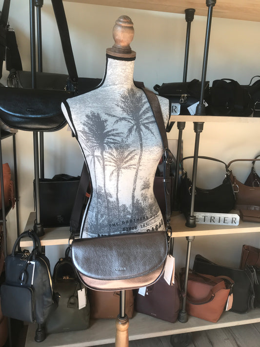 Sac bandoulière ligne Émeraude bronze irisé - Étrier -