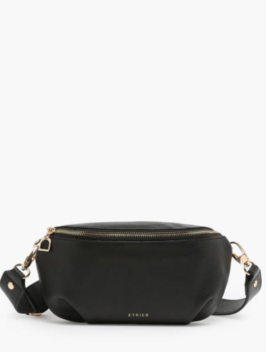 Sac banane M en cuir noir - Etrier