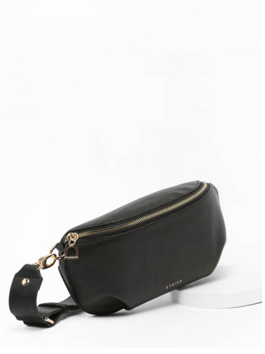 Sac banane M en cuir noir - Etrier