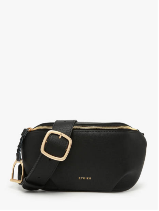 Sac banane Torsade en cuir texturé Noir - Etrier